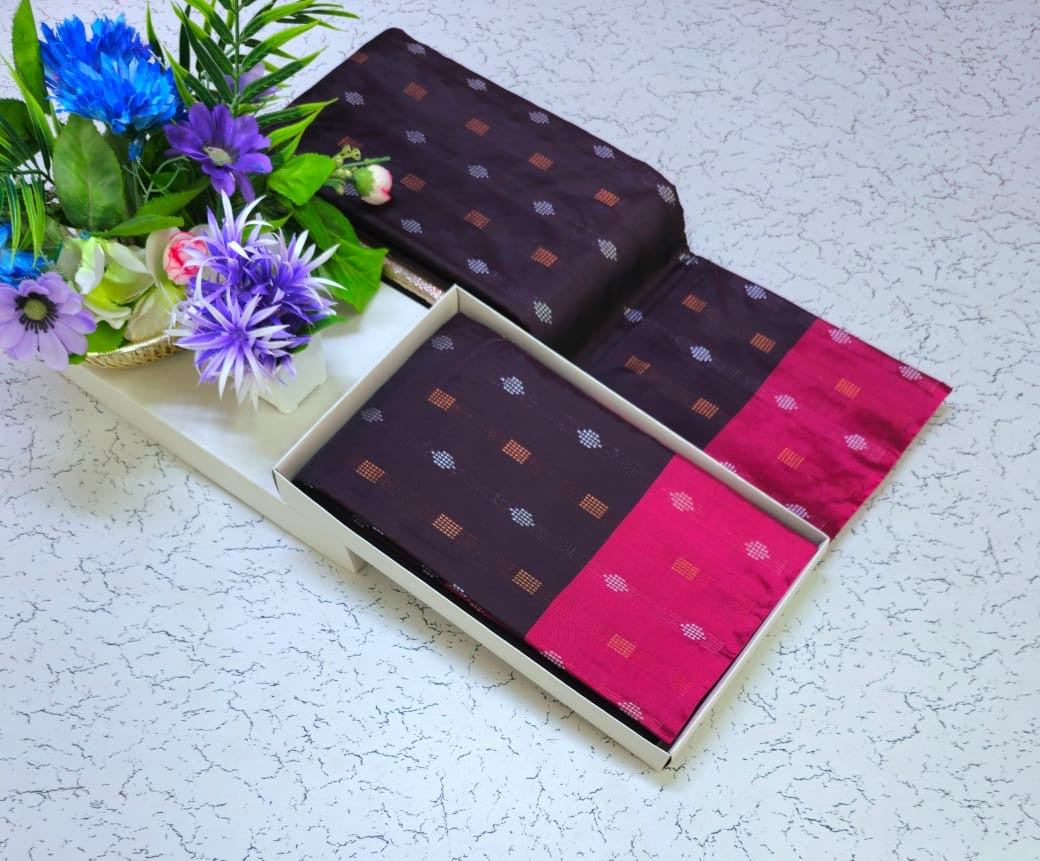 Dark Purple and Pink Grand Soft Silk Wedding and Party Wear Saree