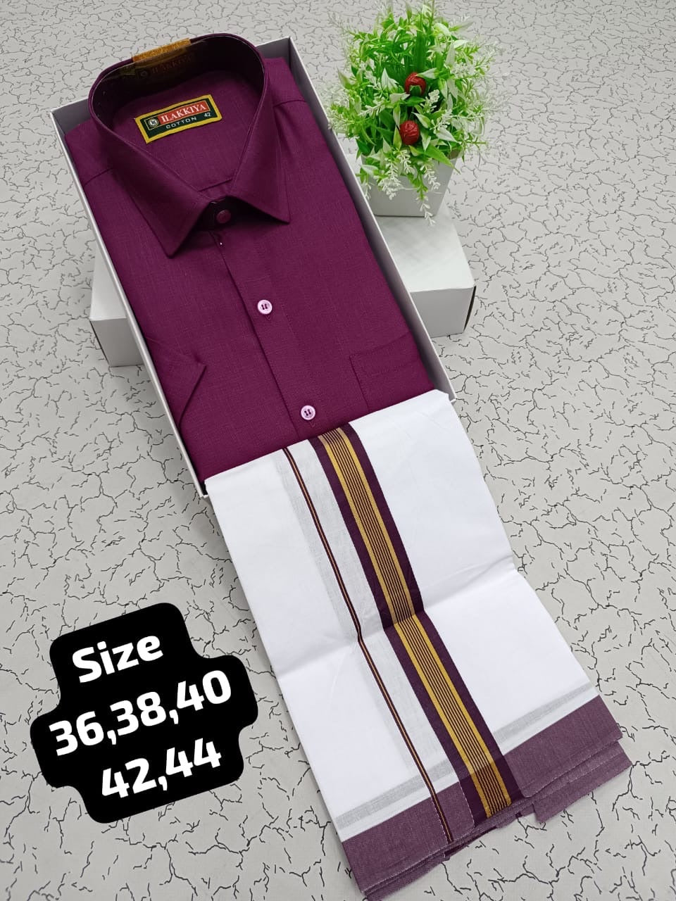 Magenta Dhoti & Shirt Combo