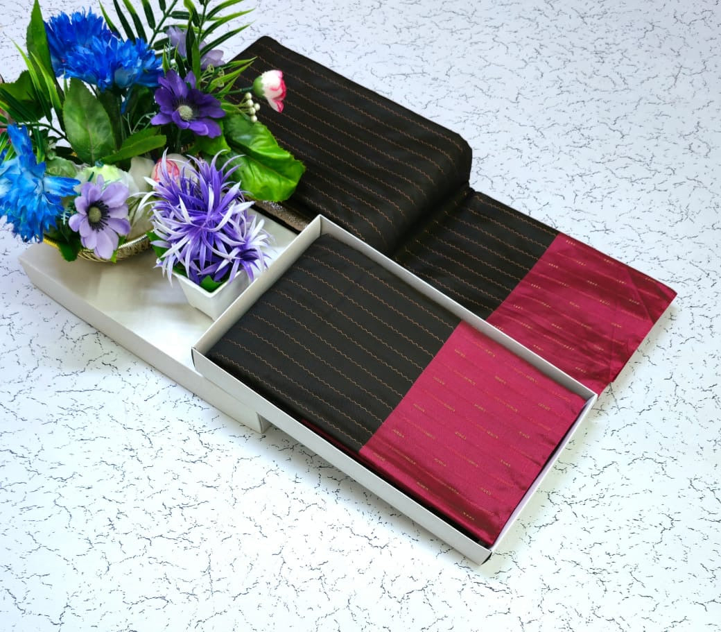 Elephant Black and Pink Grand Soft Silk Wedding and Party Wear Saree