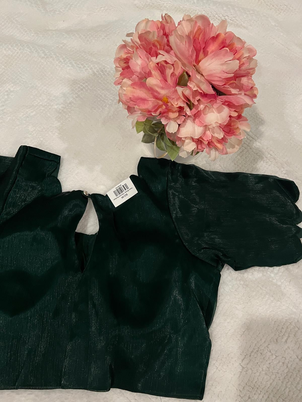 Dark Green Fancy Blouse