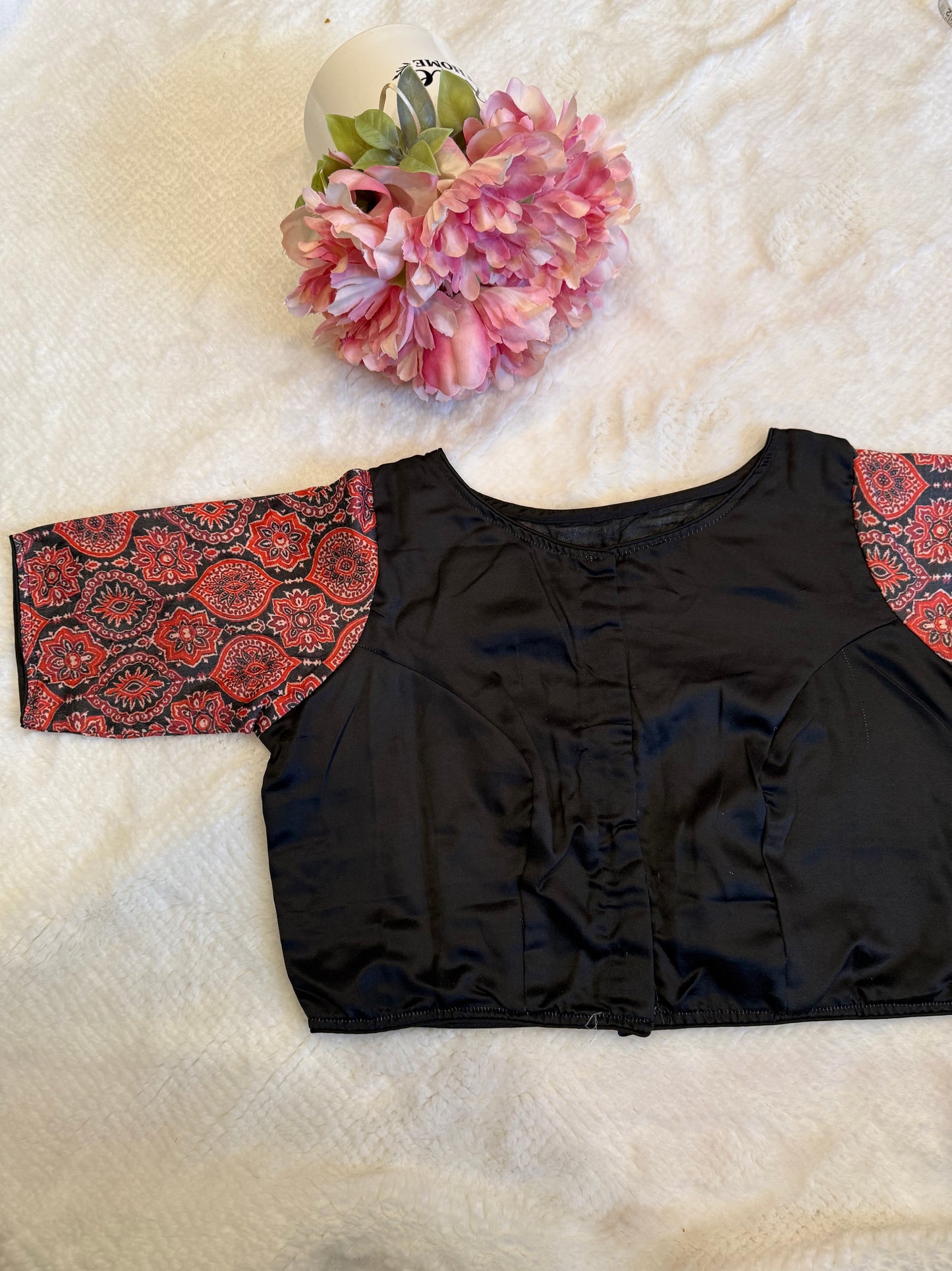 Black Sequence Work Blouse D1