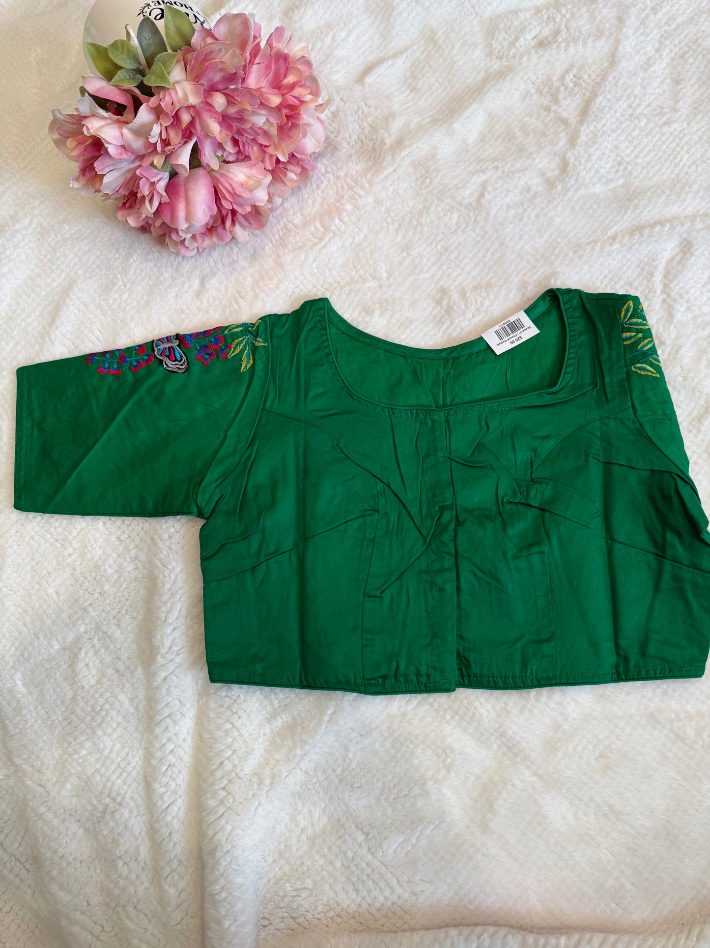 Green Hand Embroidered Blouse D1