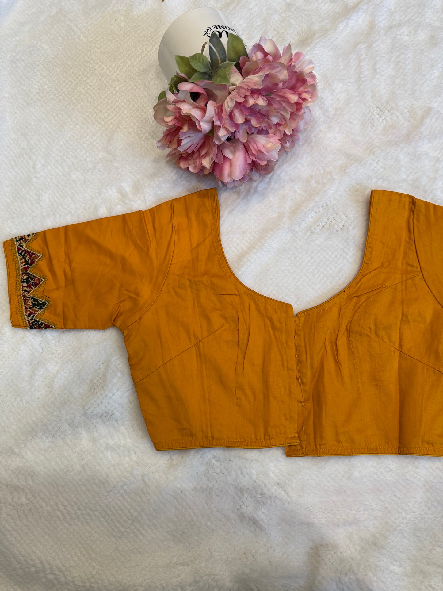 Yellow Patch Work Blouse D2