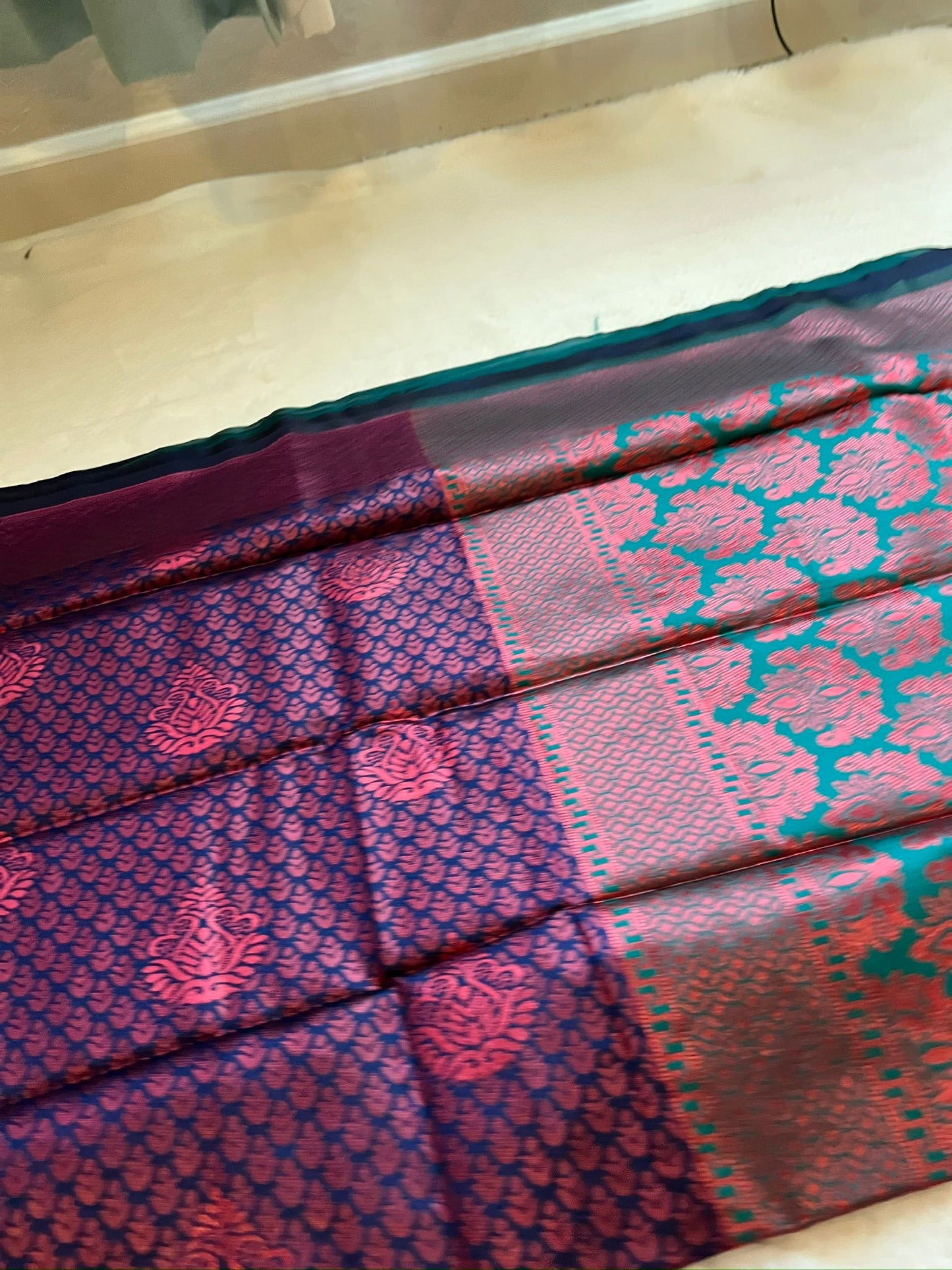 Blue and Green Gift Saree