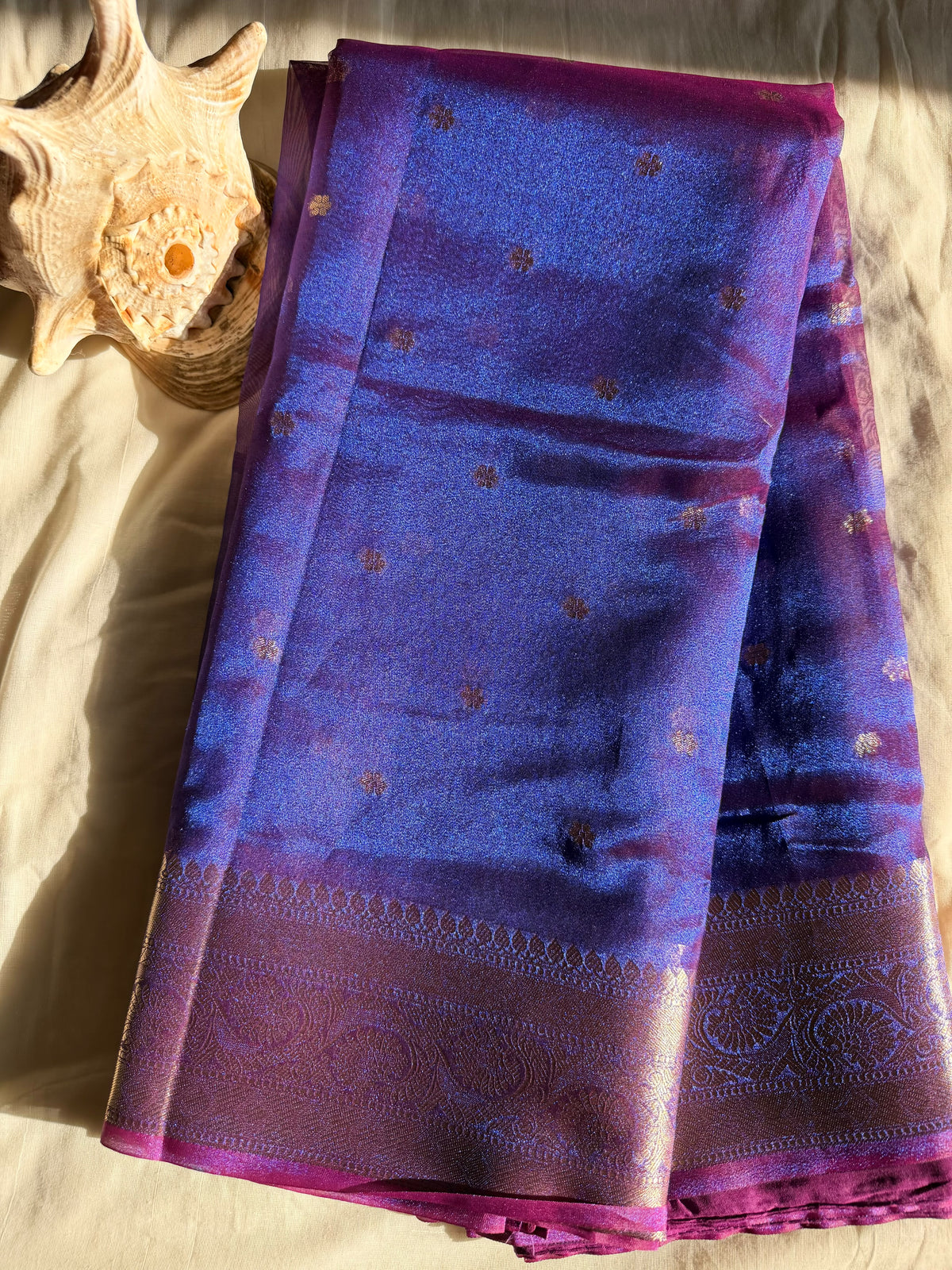 Blue Tissue Silk Saree