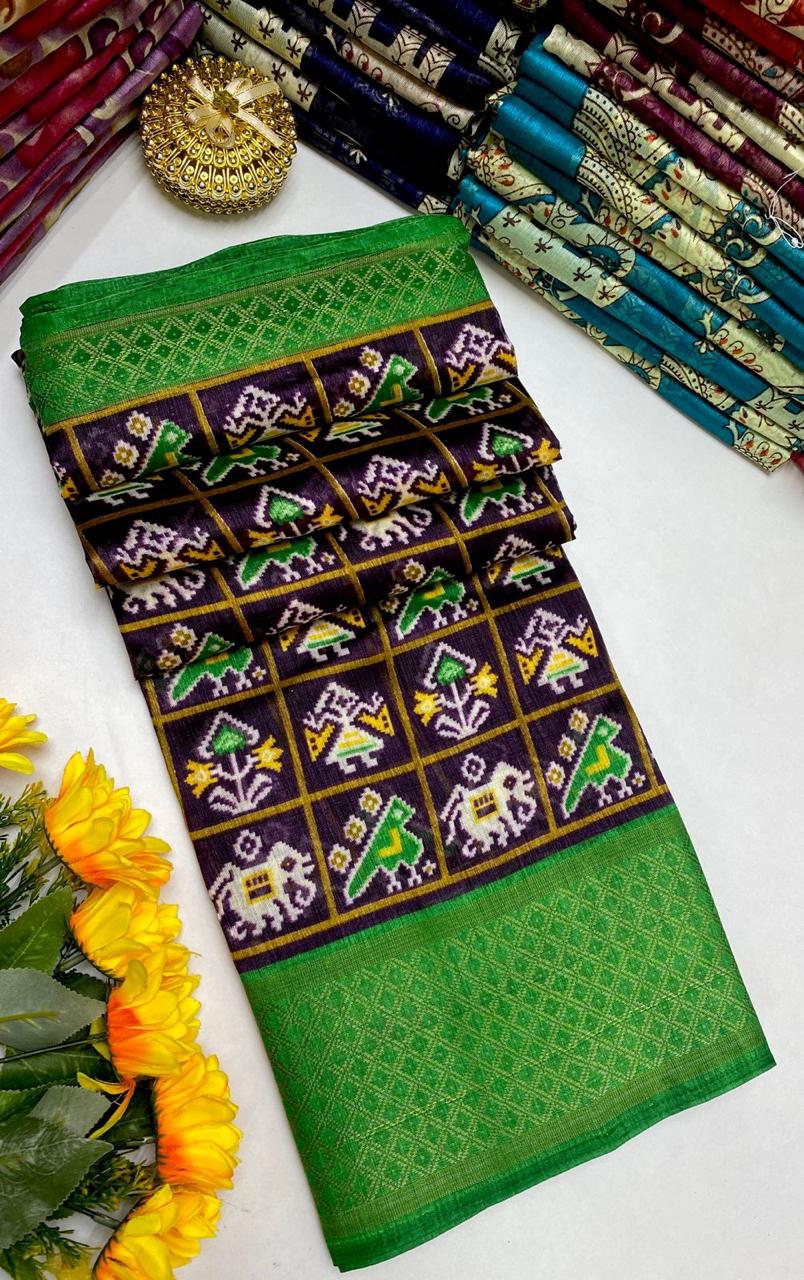 Black and Green Dolla Silk Saree