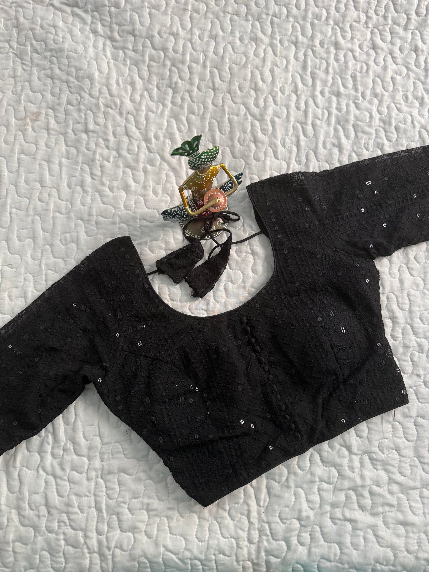 Black Chikankari Designer Blouse