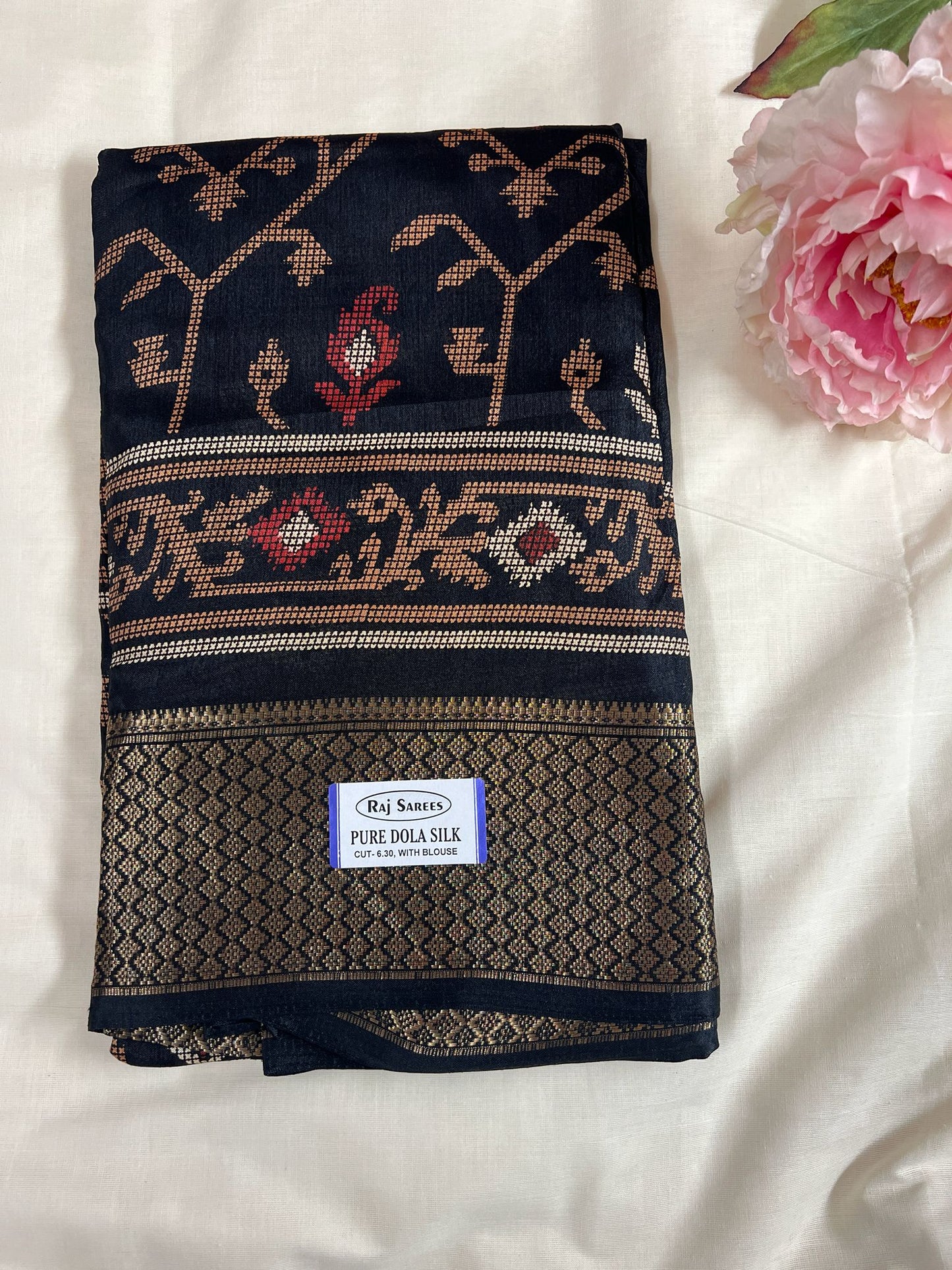 Black Pure Dolla Fancy Silk Saree