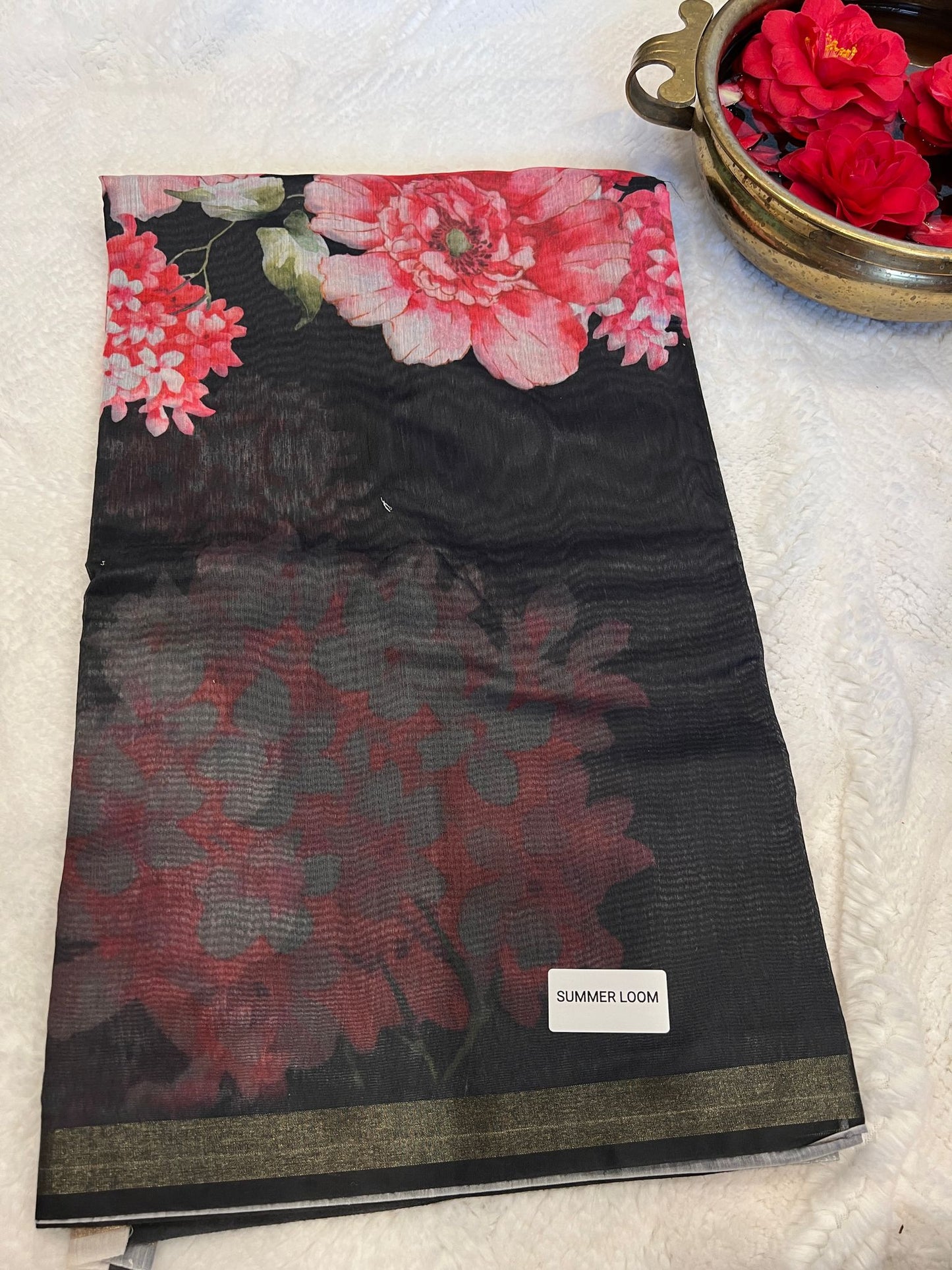 Black Summer Loom Saree