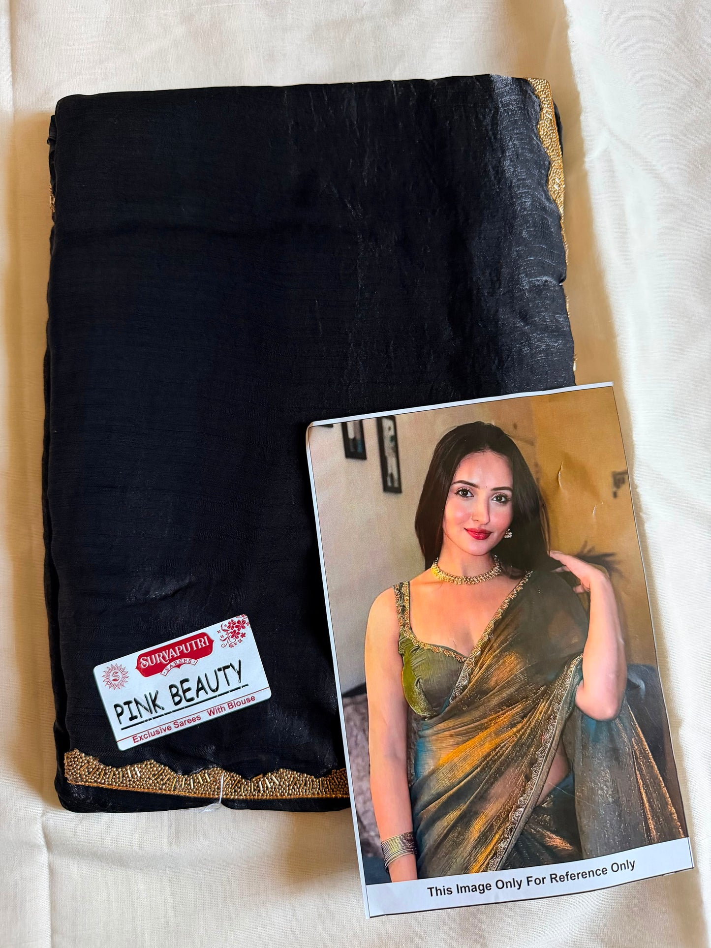 Black Super Gold Space Silk Fancy Saree