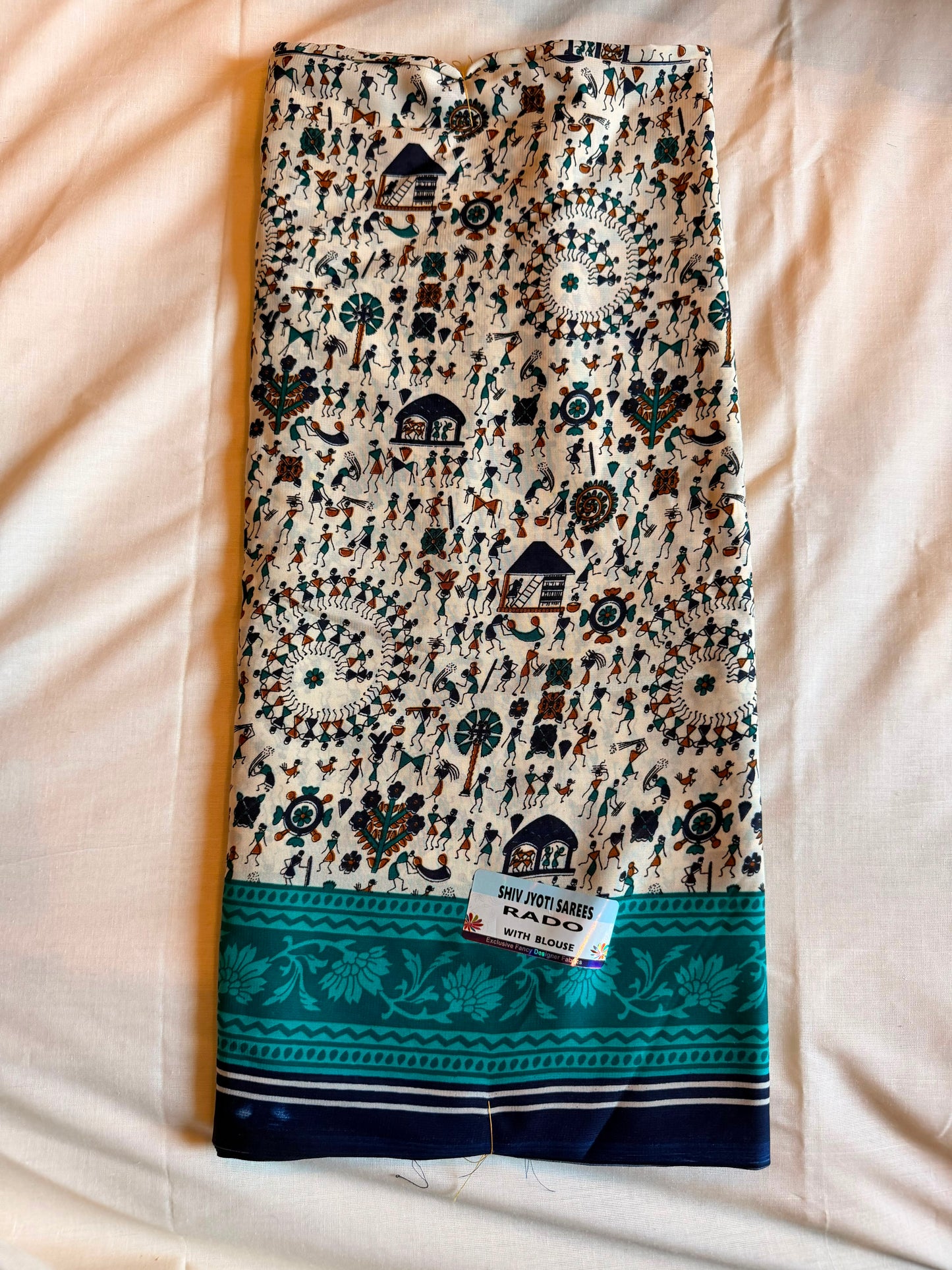 Blue Border Rado Fancy Saree