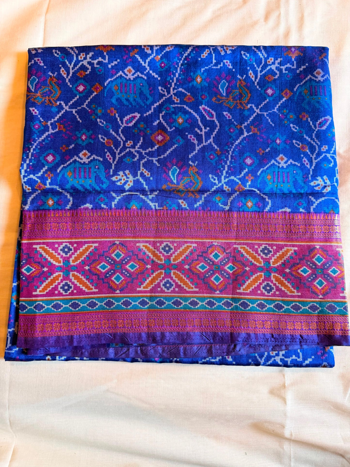 Dark Blue Gold Finger Patola Saree