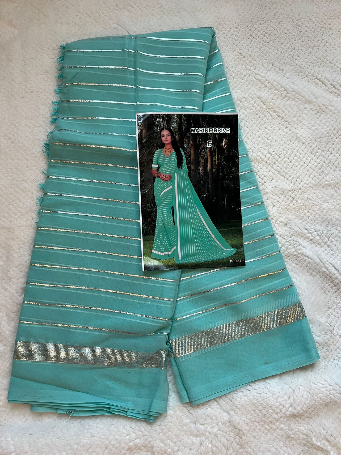 Blue Chiffon Saree