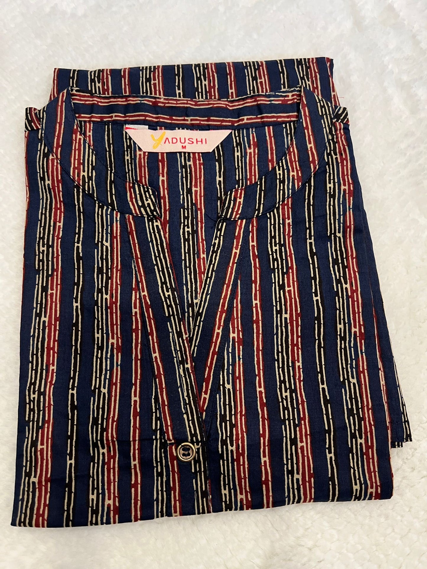 Blue Sleeveless Short Kurti M