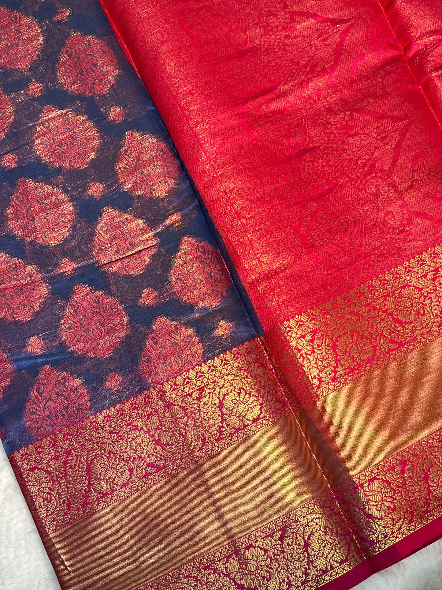 Grand Blue and Pink Ankita Silk Saree
