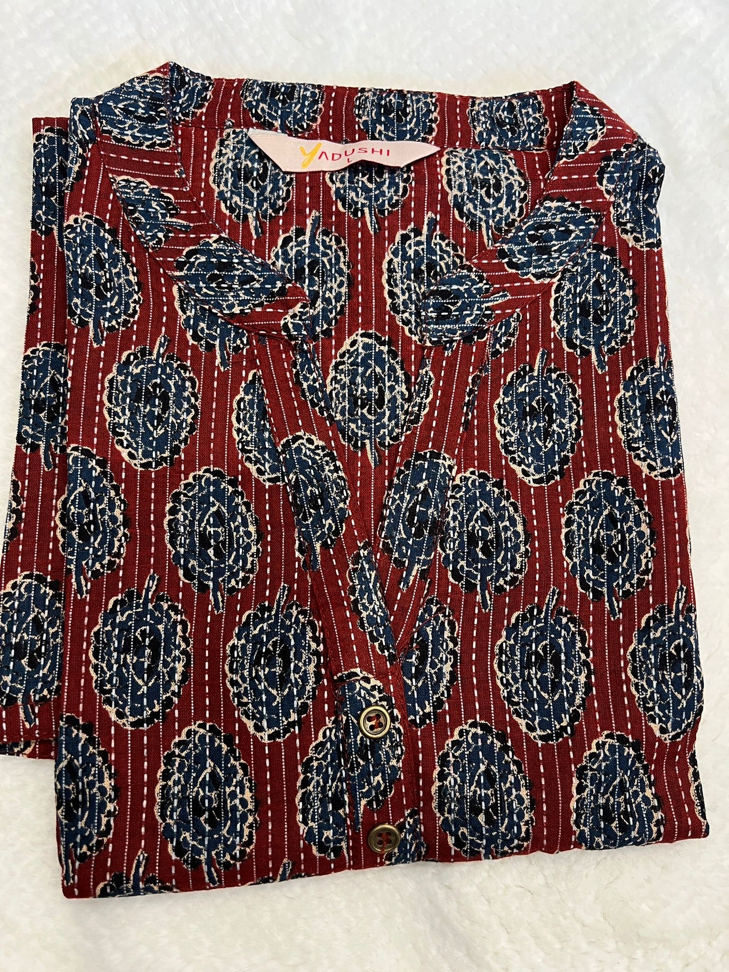 Brick Red Sleeveless Short Kurti L