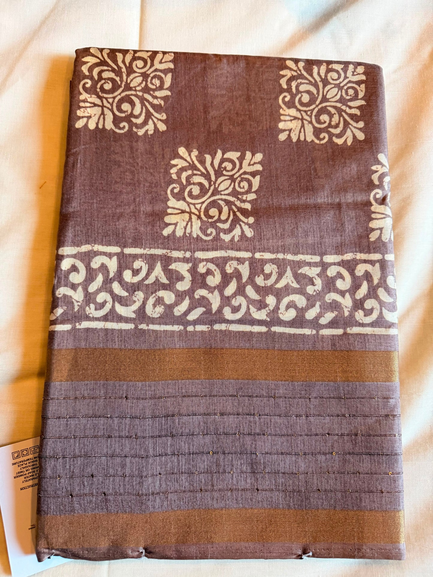 Brown Sequence Saree