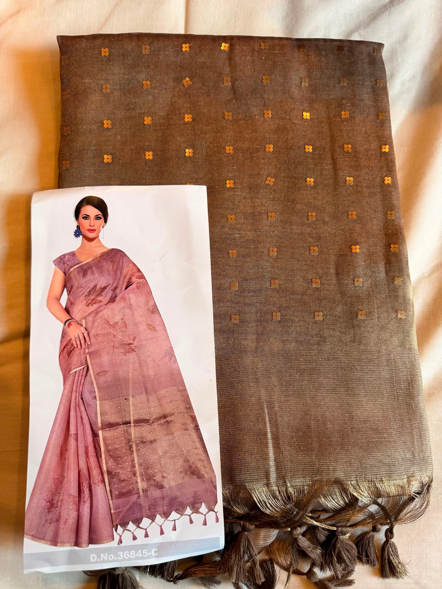 Brown Vyom Tissue Silk Saree