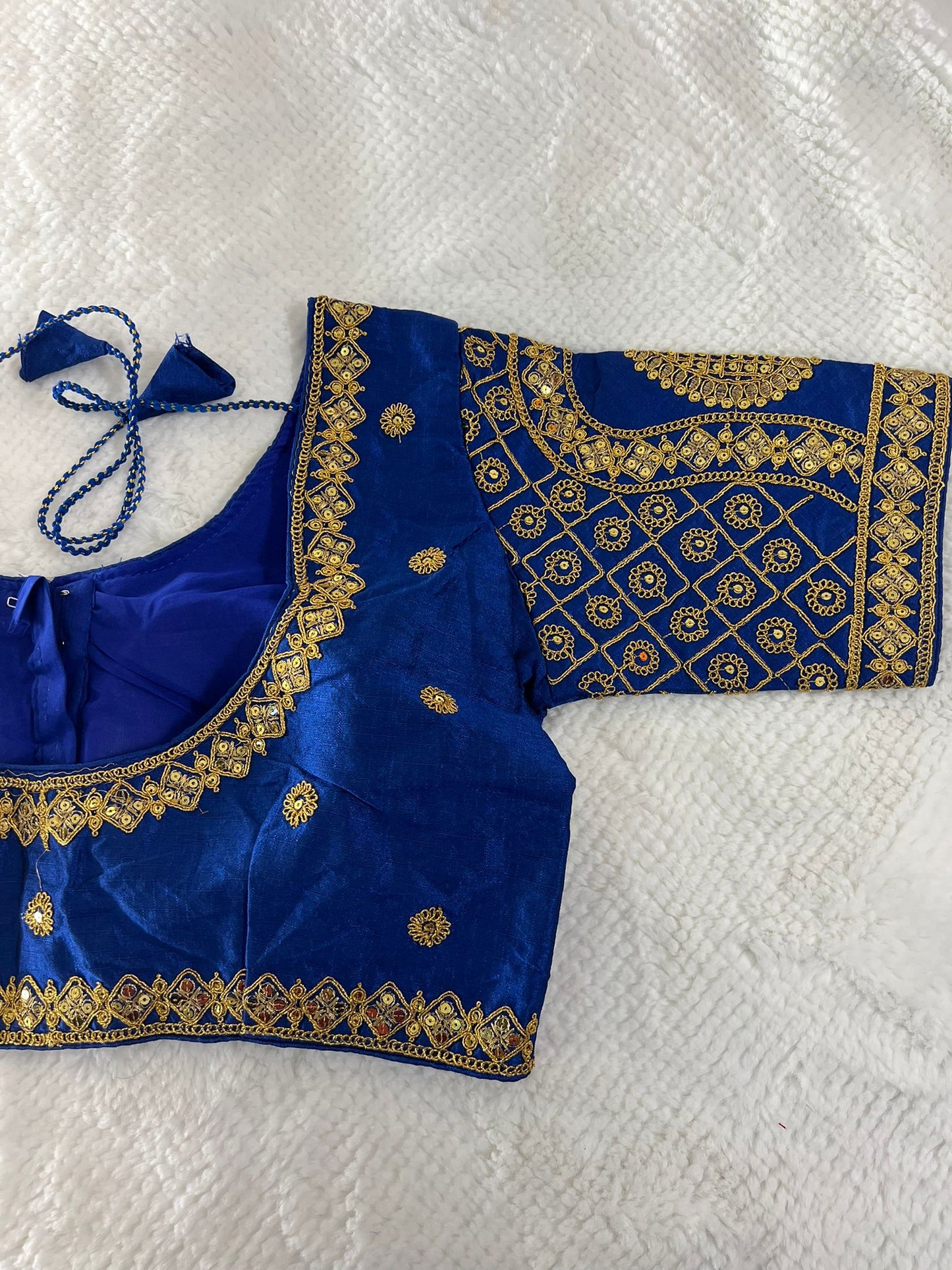Dark Blue Embroidery Blouse