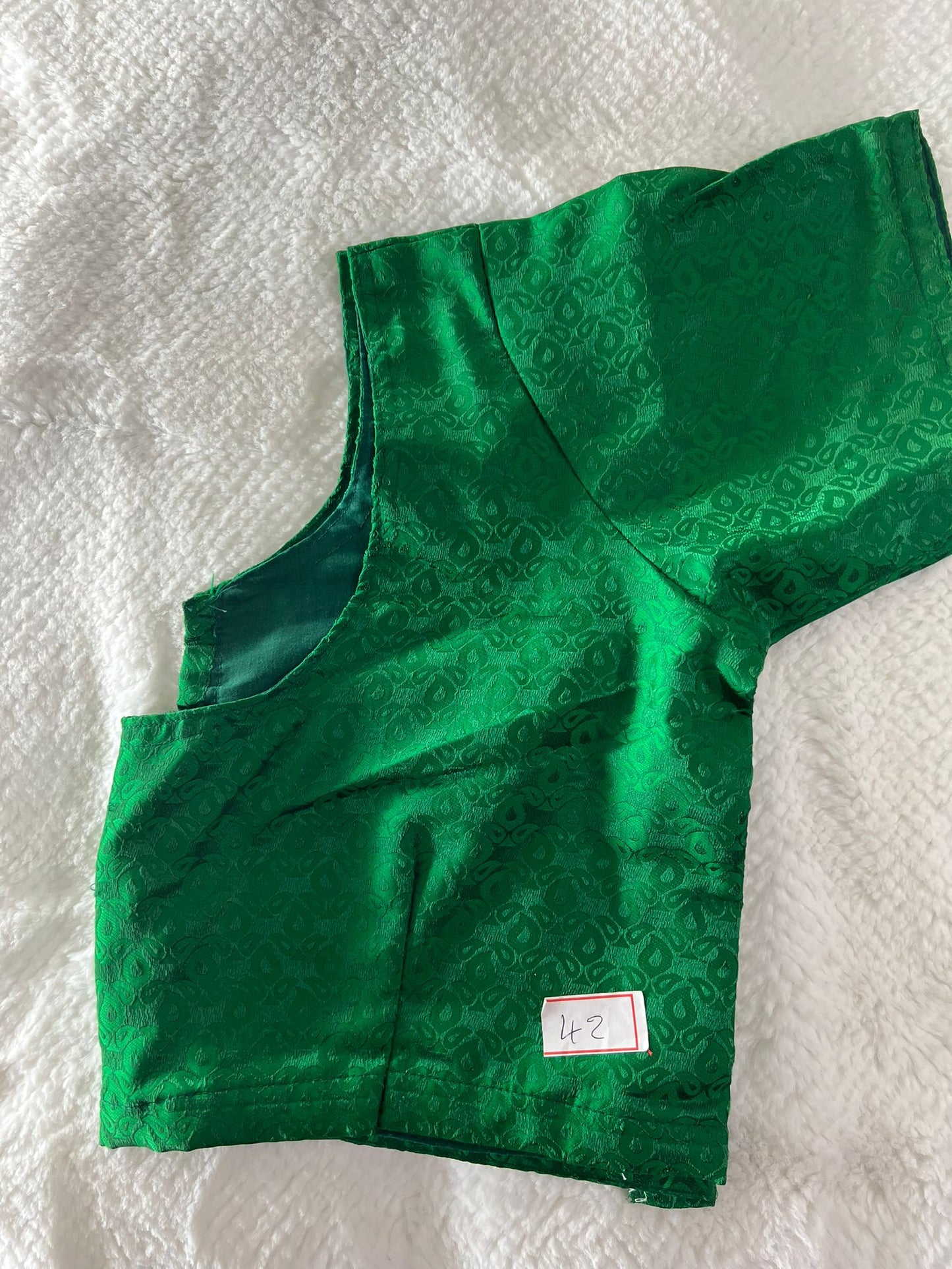 Dark Green Copper Zari Blouse