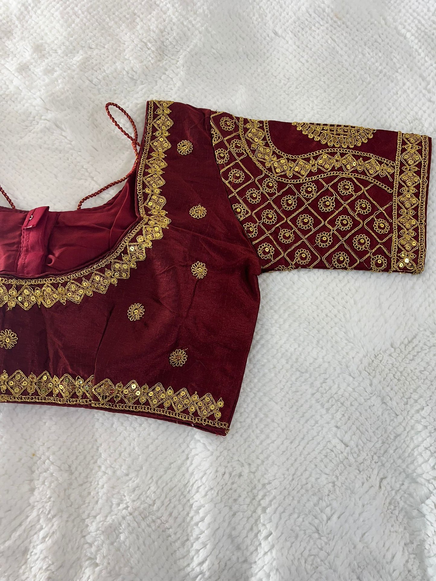 Dark Maroon Embroidery Blouse