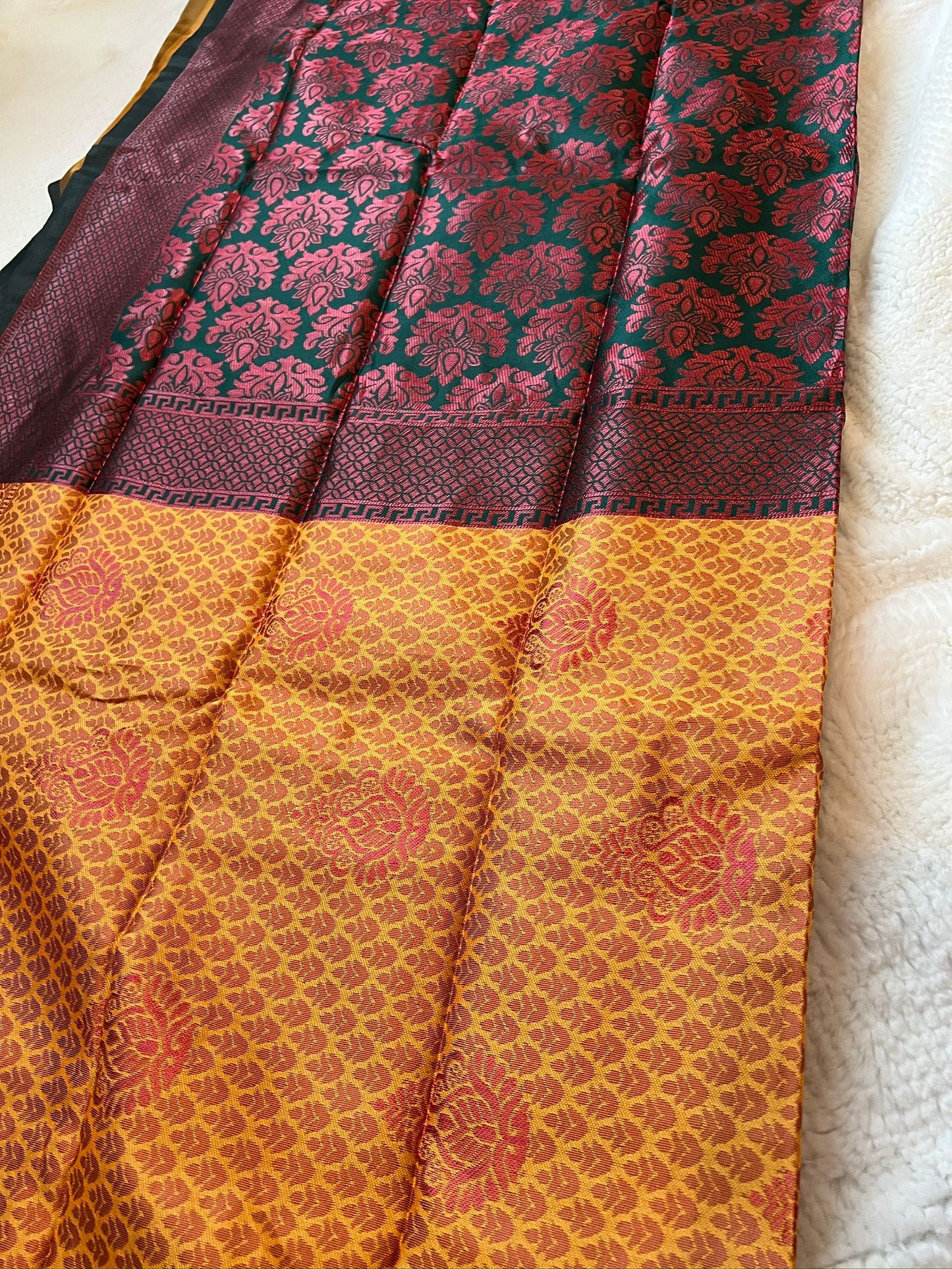 Gold and Green Gift Saree