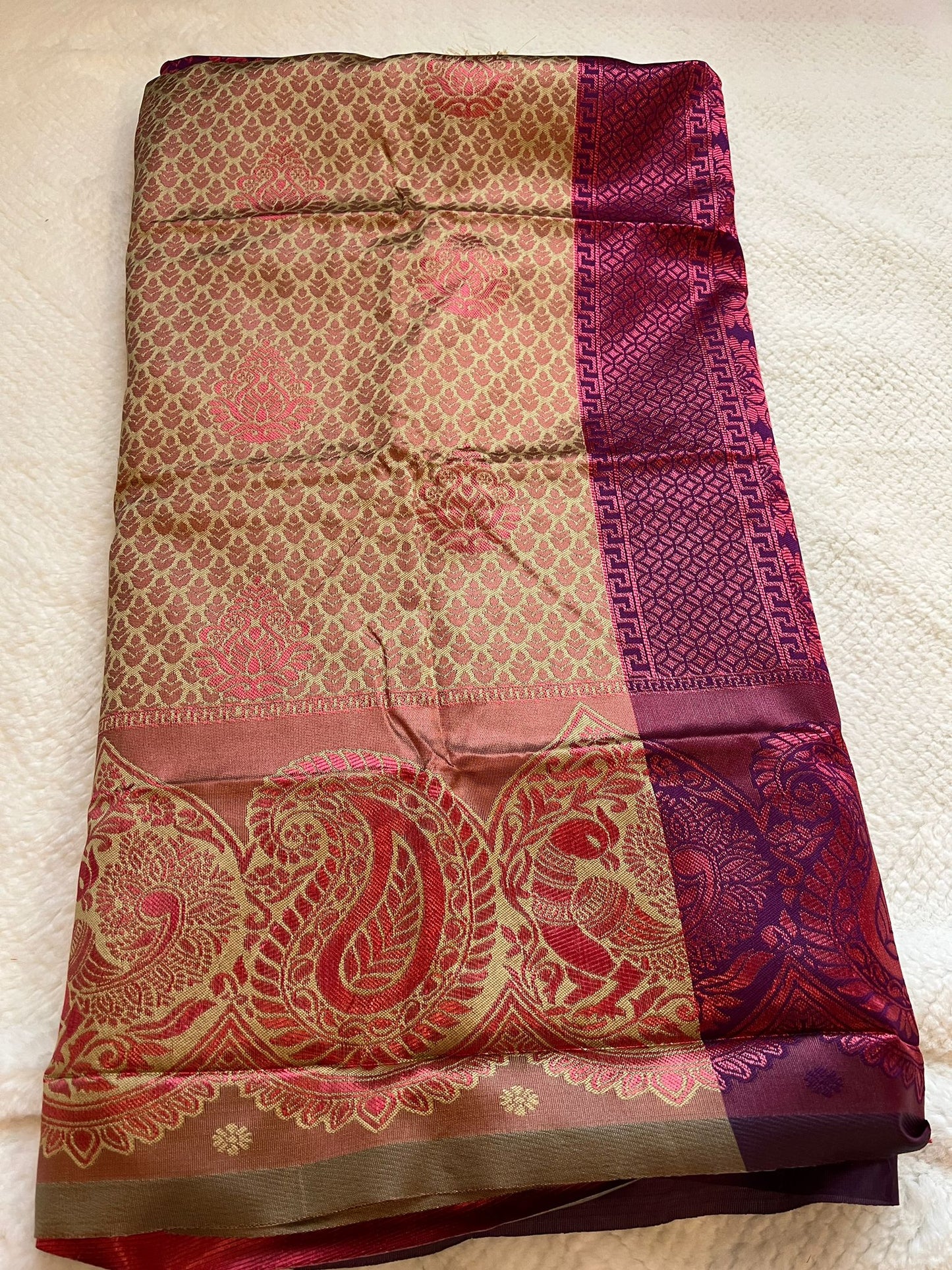 Gold and Purple Gift Saree