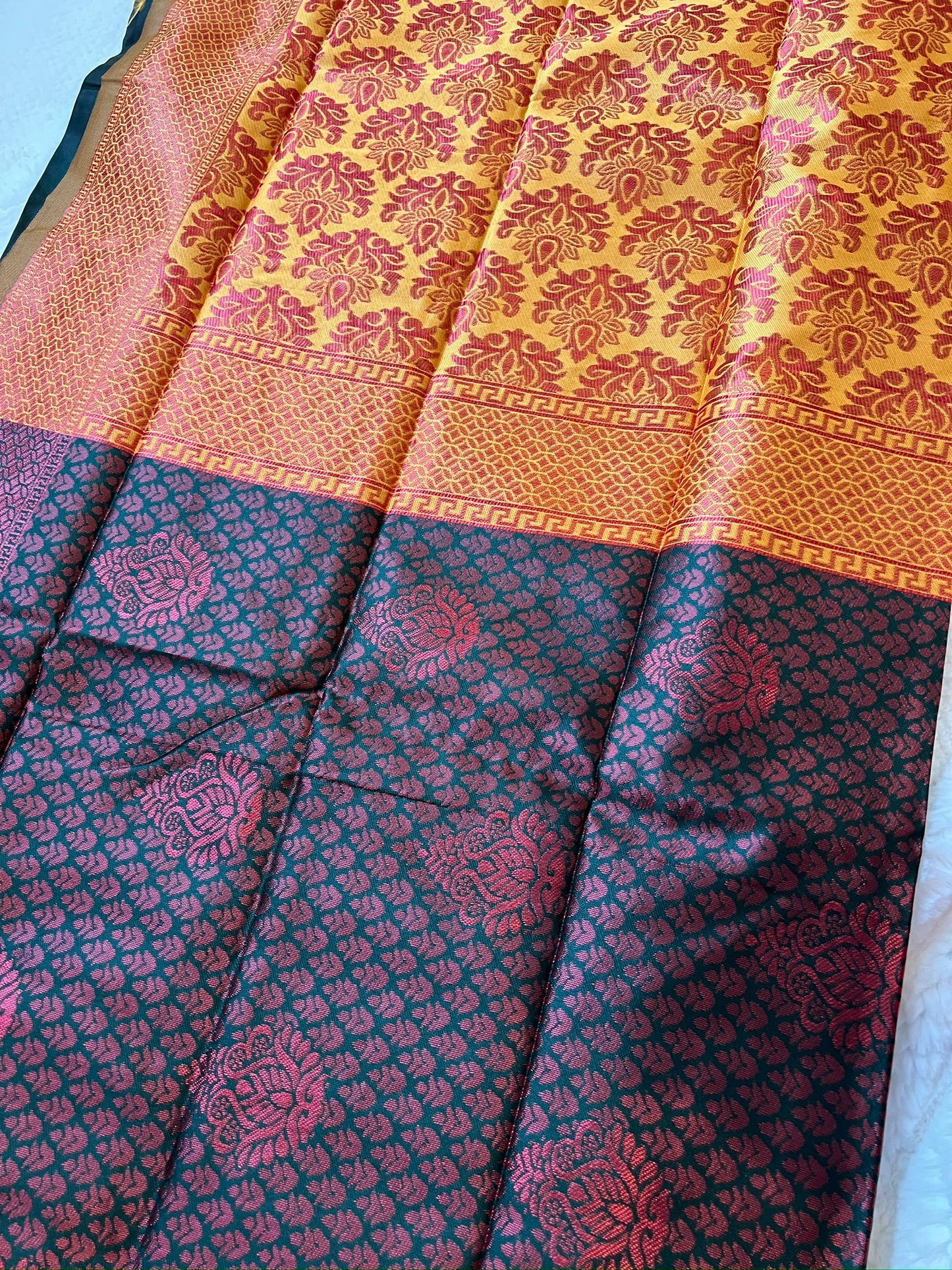 Green and Yellow Gift Saree