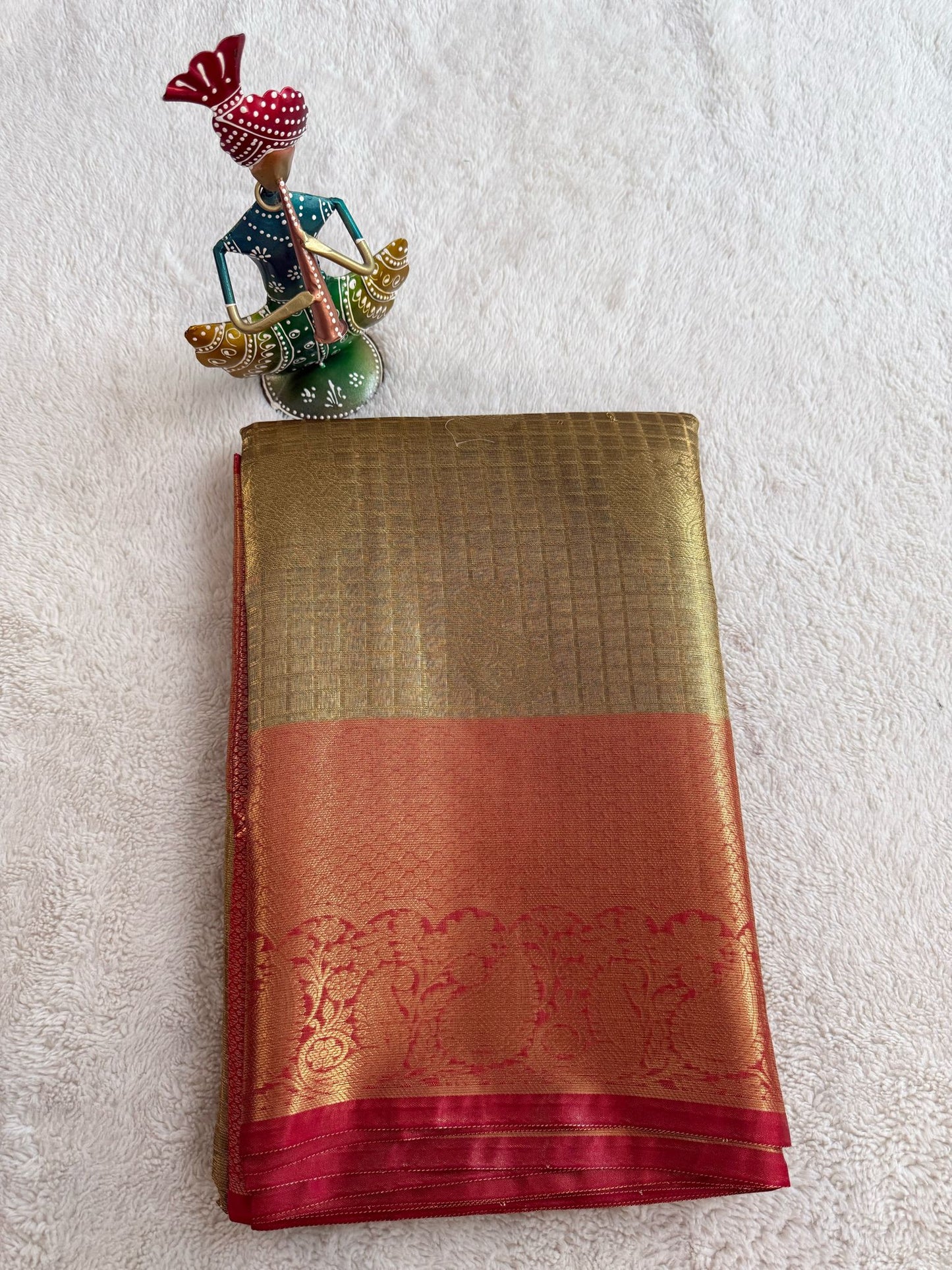 Gold and Red Tissue Saree