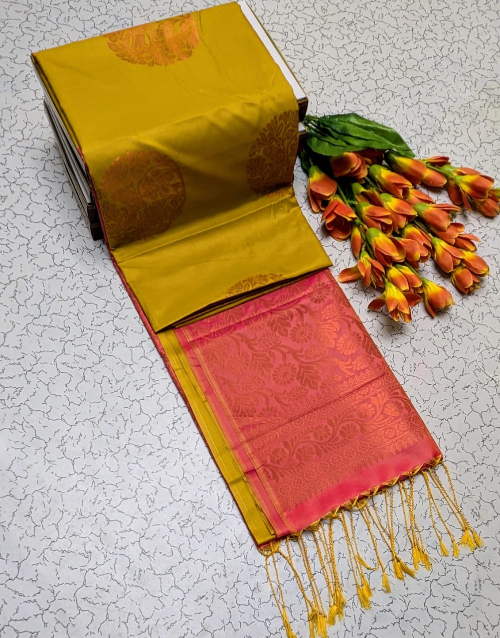 Golden Kanchipuram Soft Silk