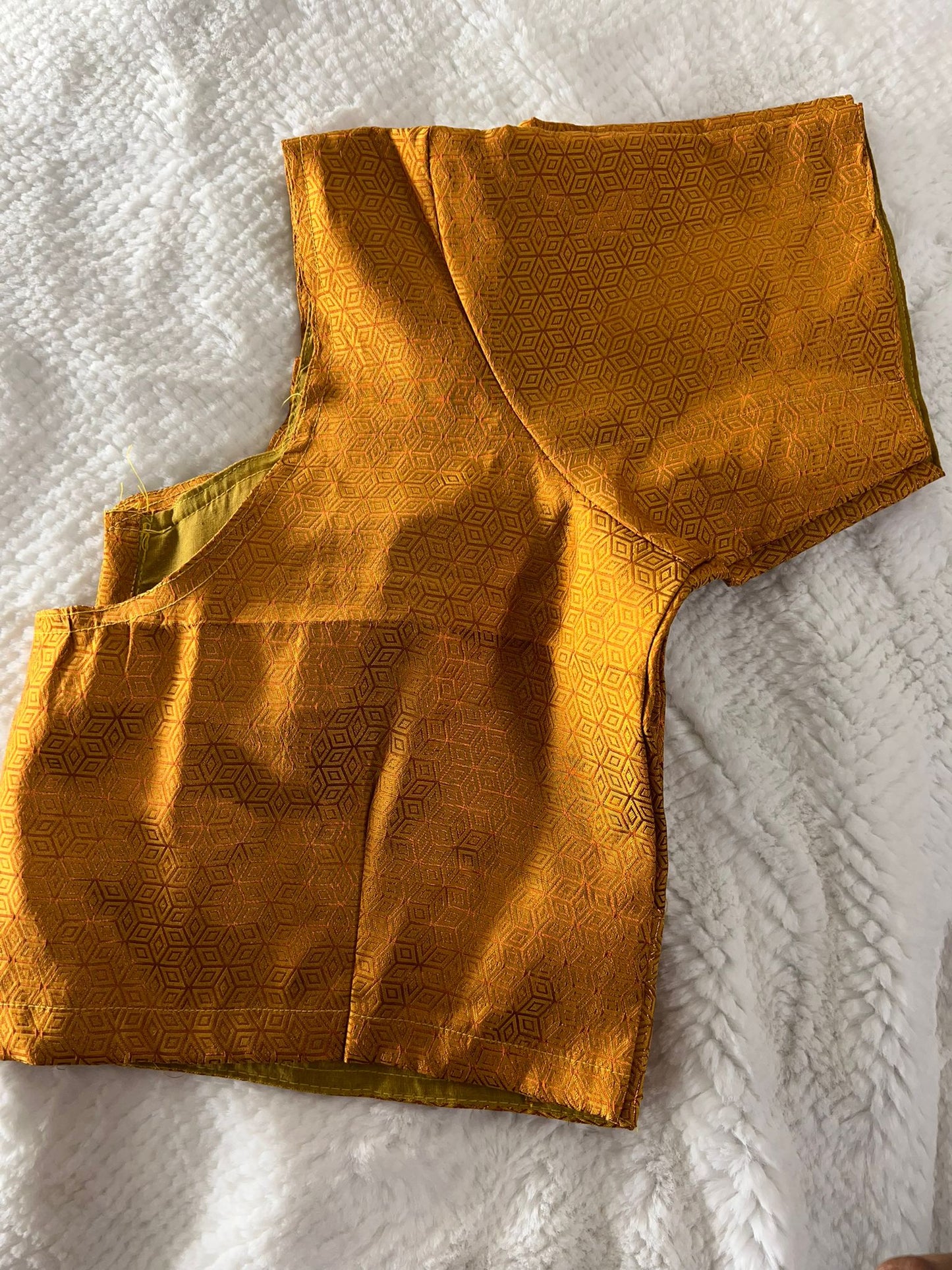 Golden Yellow Copper Zari Blouse
