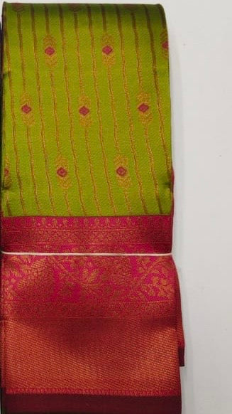 Green and Red Kubera Soft Silk Saree