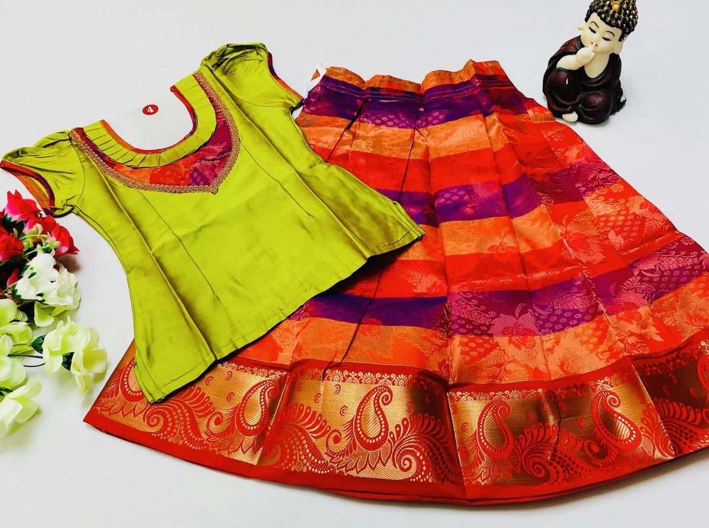 Green and Red Girl Paavadai