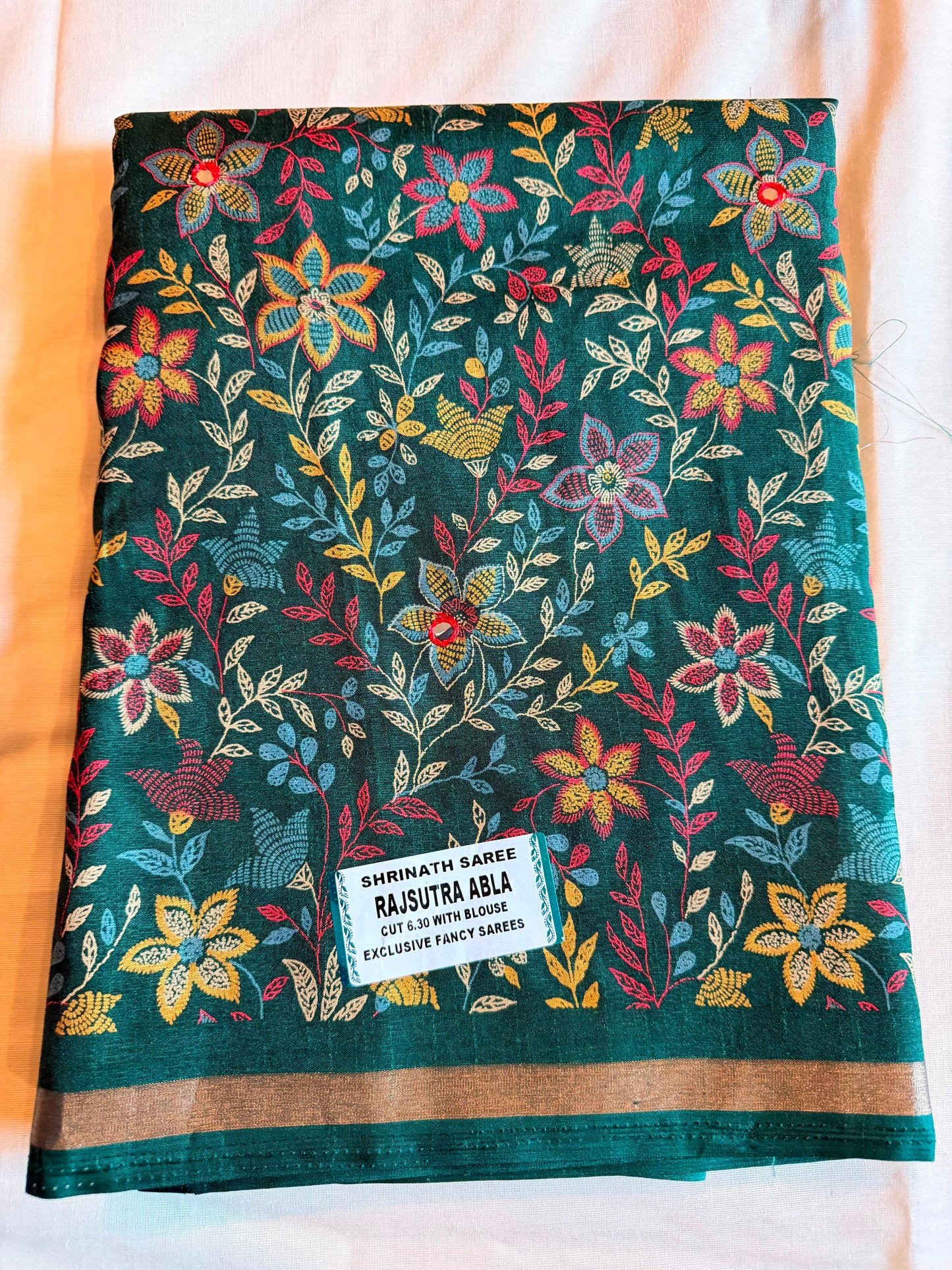 Green Raj Sutra Abla Fancy Saree
