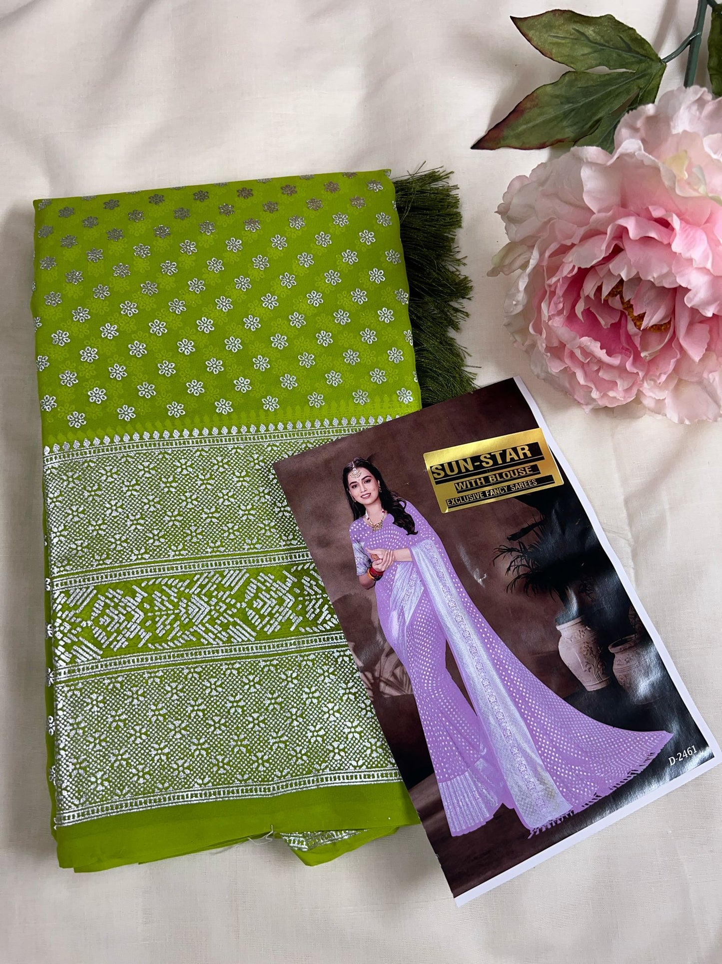 Green Sun Star Gift Saree