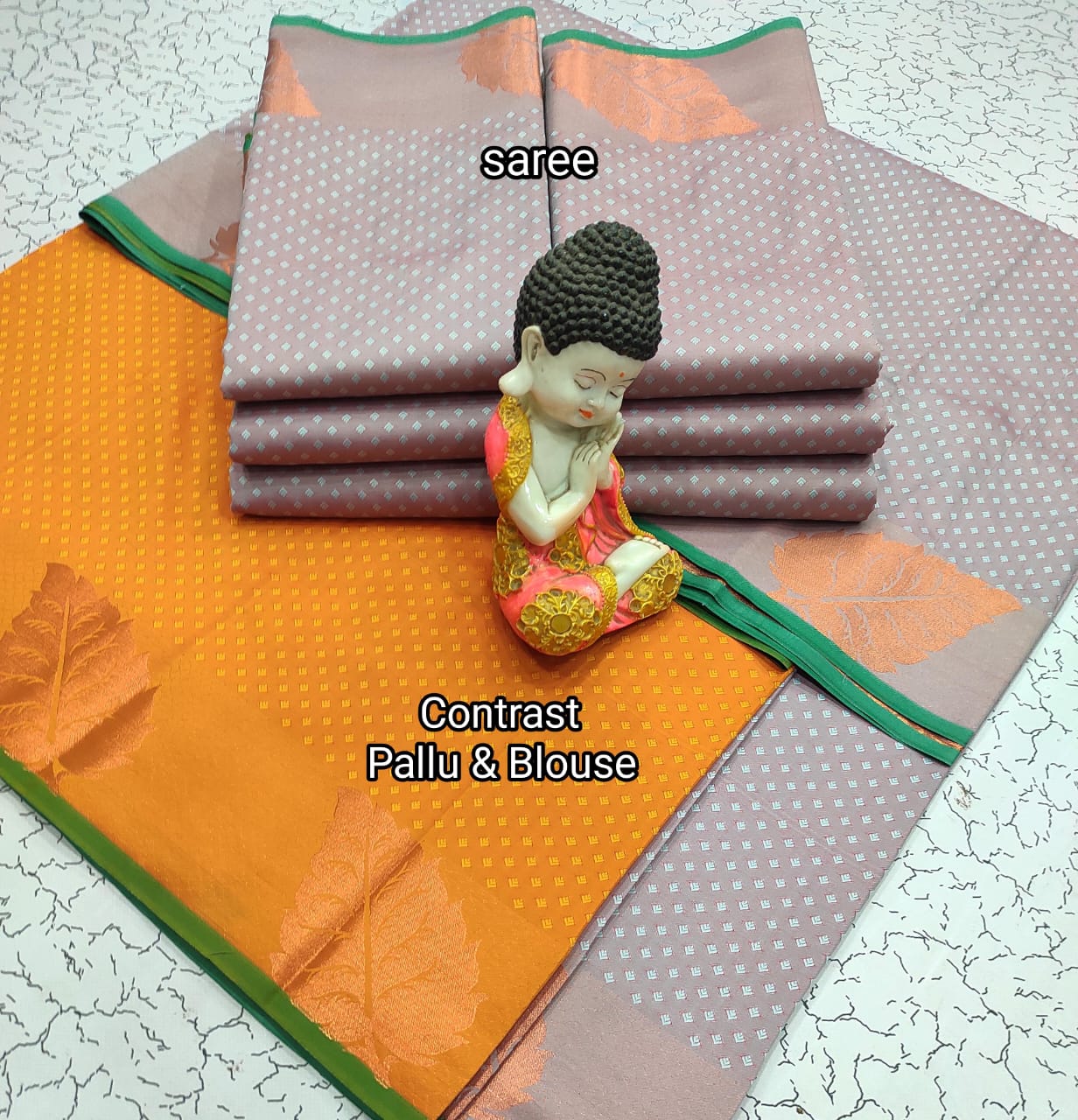 Grey and Yellow Budget Soft Silk Saree