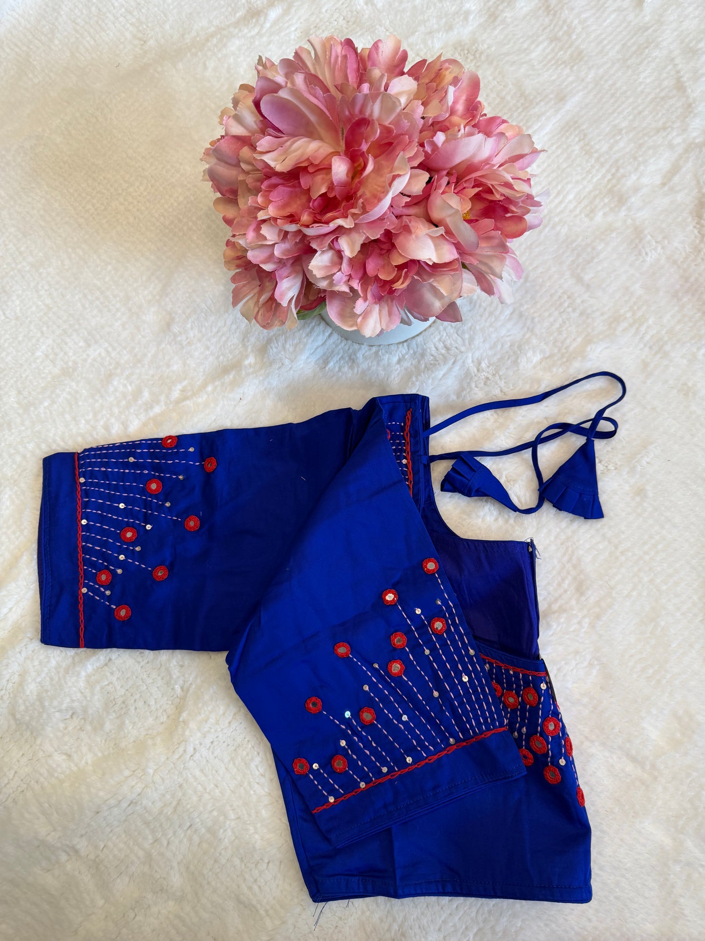 Royal Blue Handwork Blouse D1