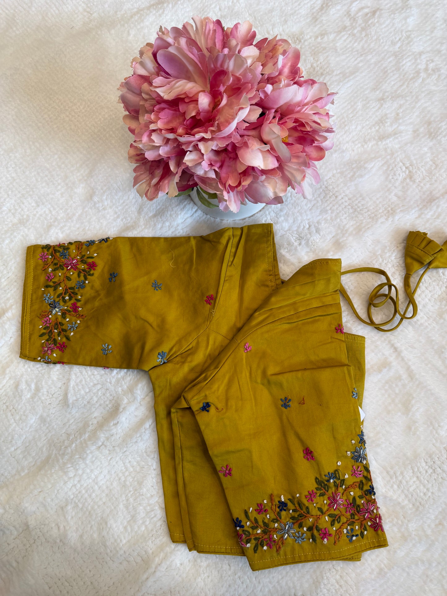 Mustard Yellow Handwork Blouse D2