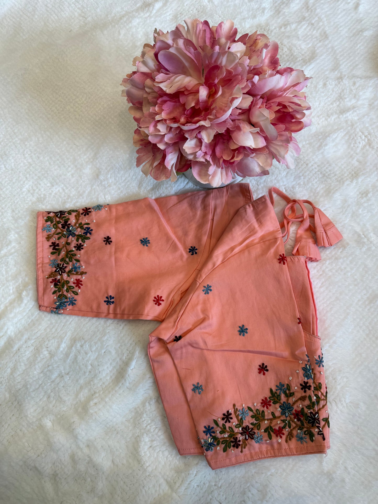 Peach Handwork Blouse D2