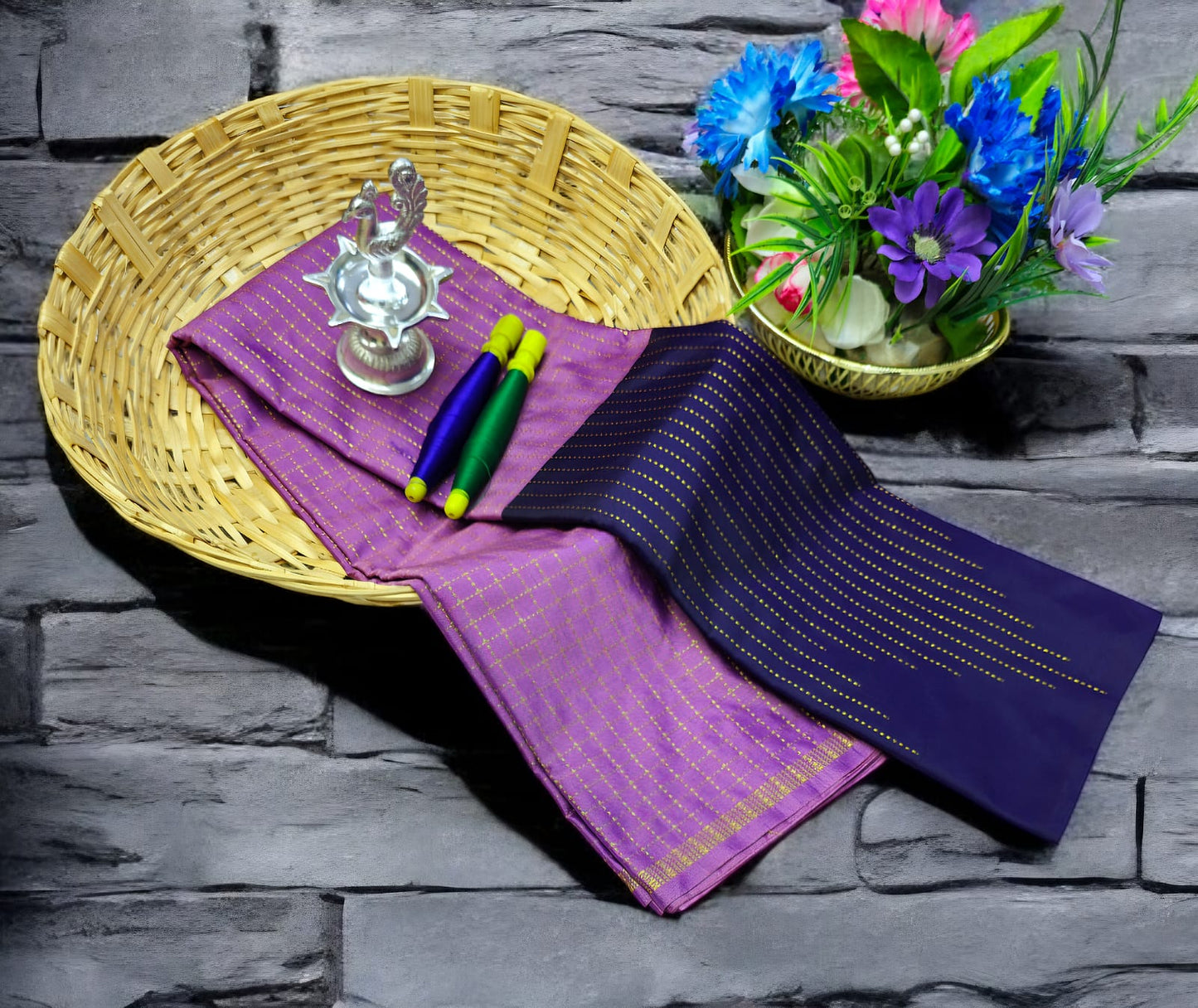 Light and Dark Purple Arani Soft Silk