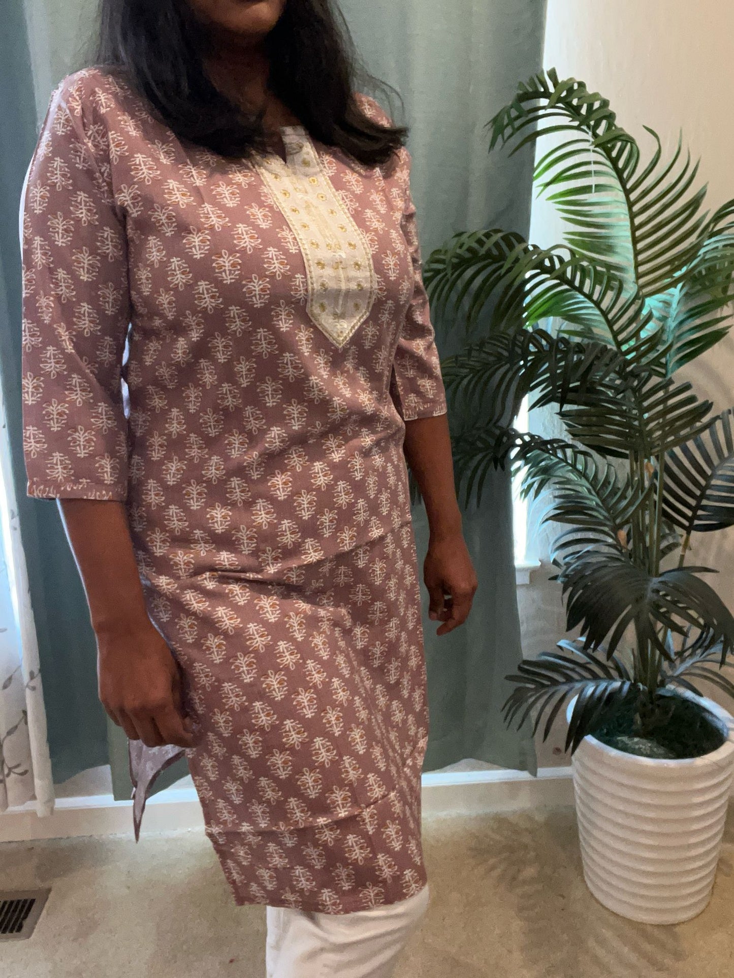 Light Pink with White Kurti
