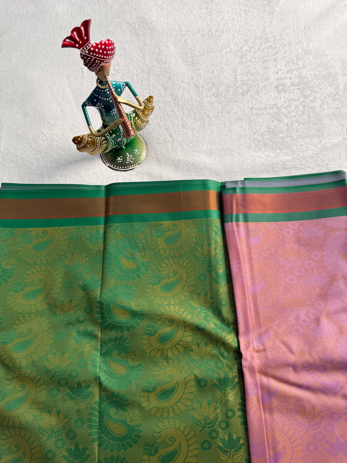 Light Pink and Green Traditional Gift Saree