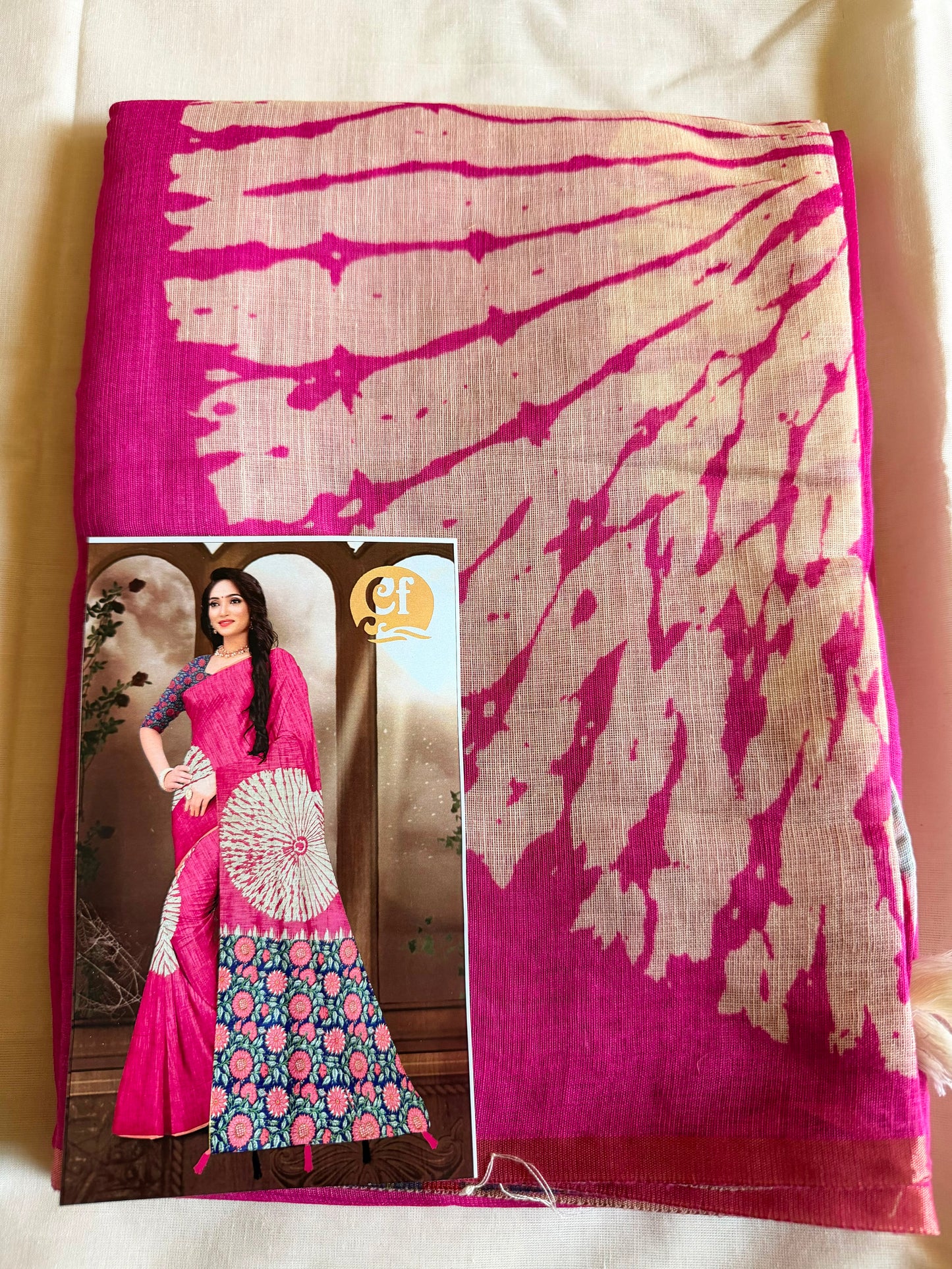 Magenta Anaya Silk Linen Saree