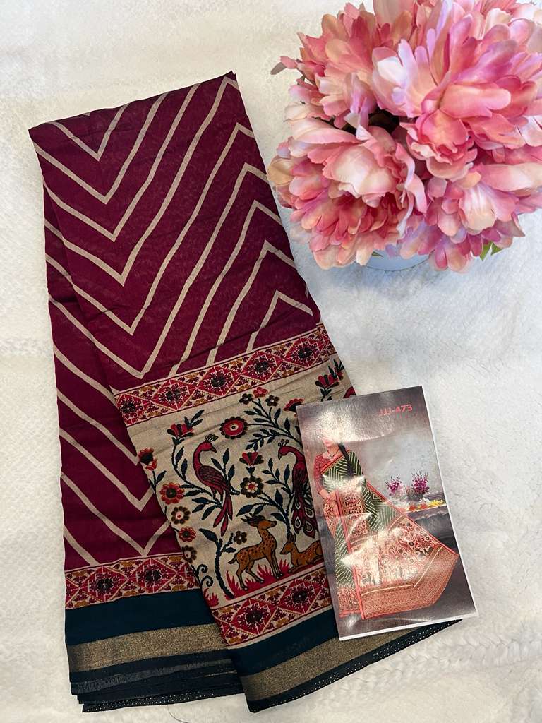 Maroon Butter Silk Saree