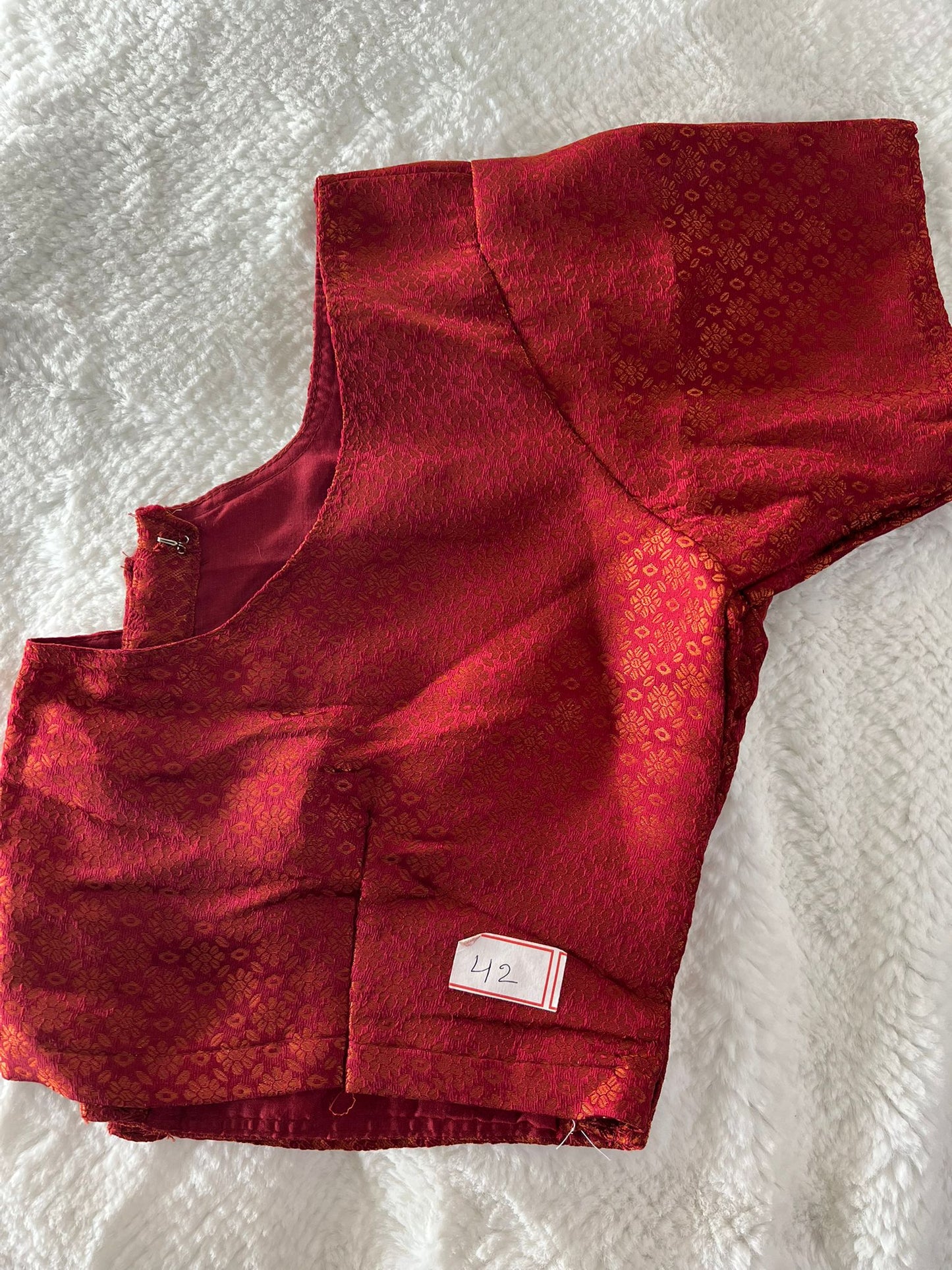 Dark Maroon Copper Zari Blouse