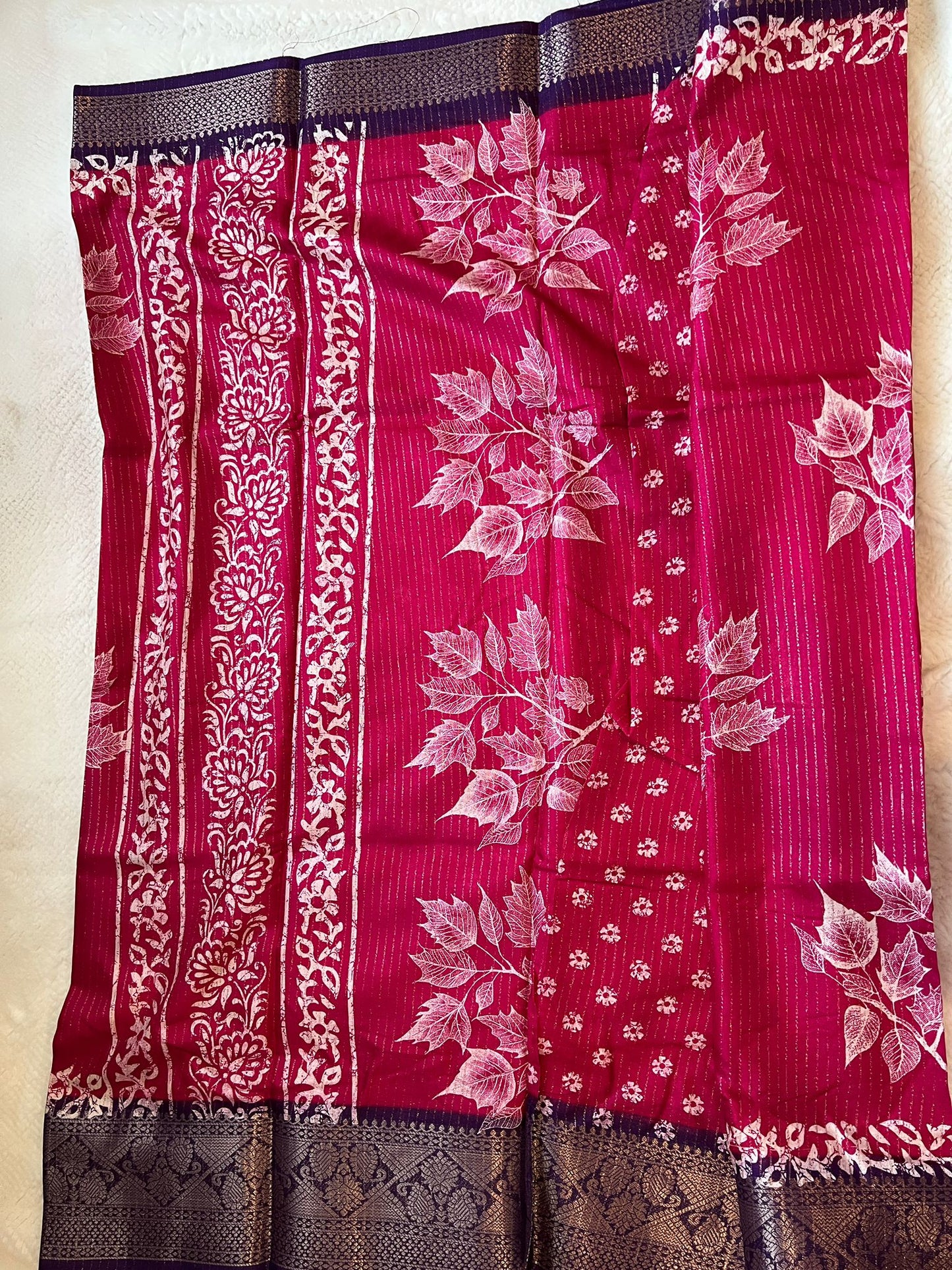 Maroon and Purple Madhuri Chiffon Saree