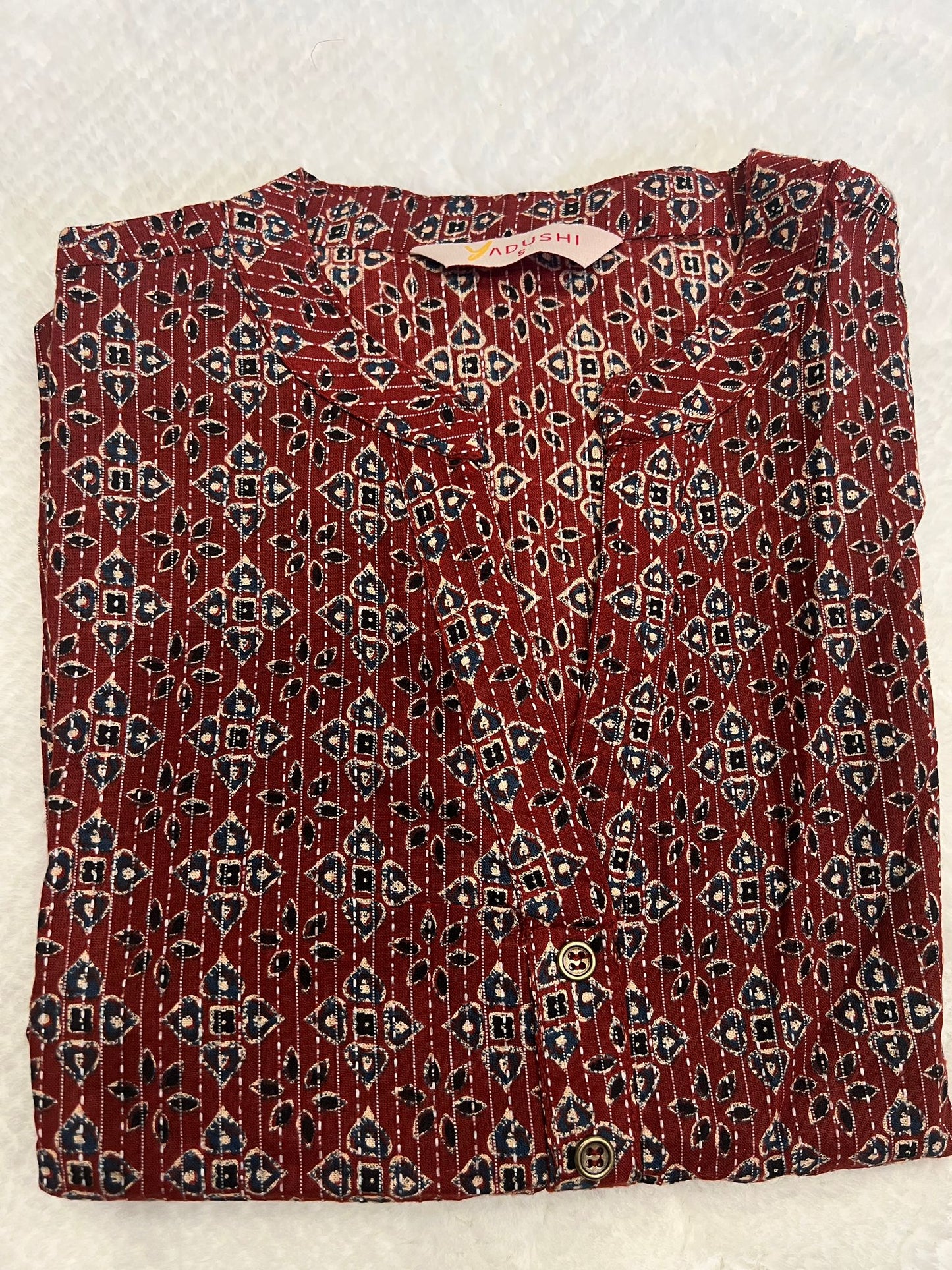 Maroon Sleeveless Short Kurti S