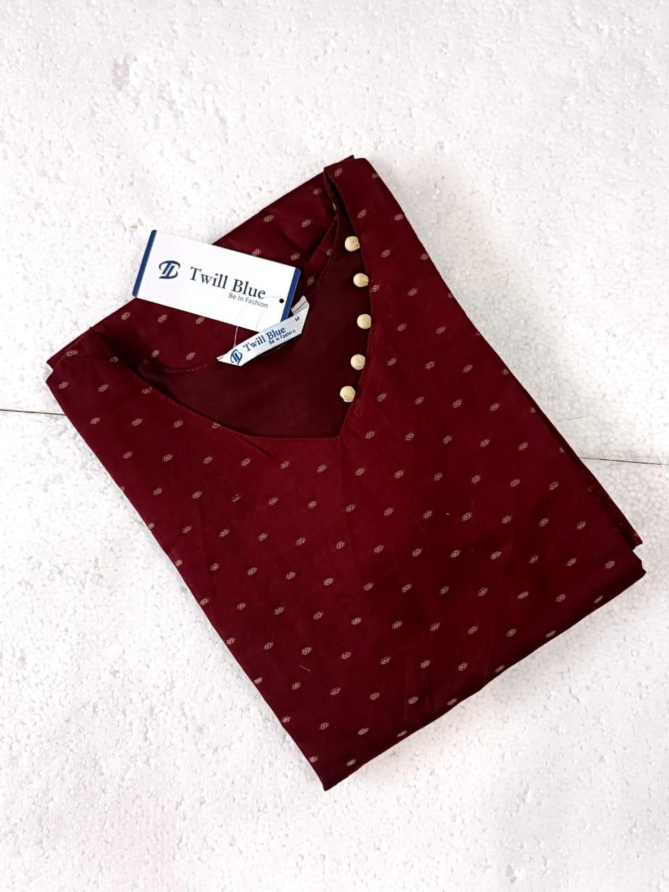 Maroon Raw Silk Kurti