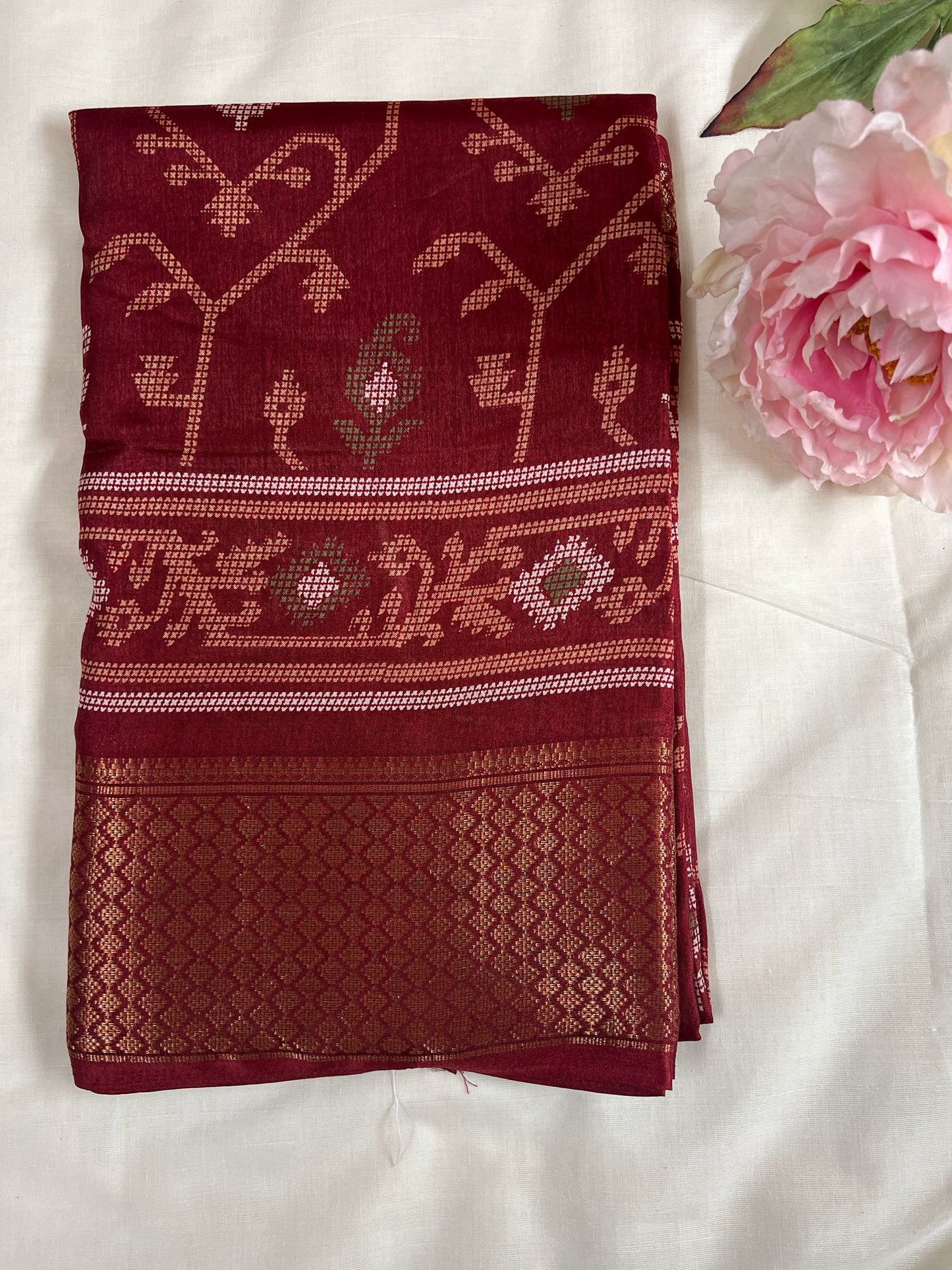 Maroon Pure Dolla Fancy Silk Saree