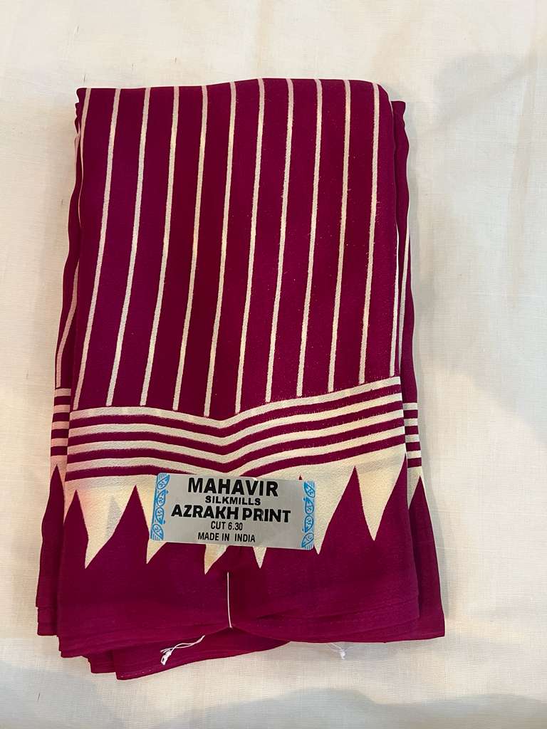 Maroon Mahavir Ajrakh Print Fancy Saree